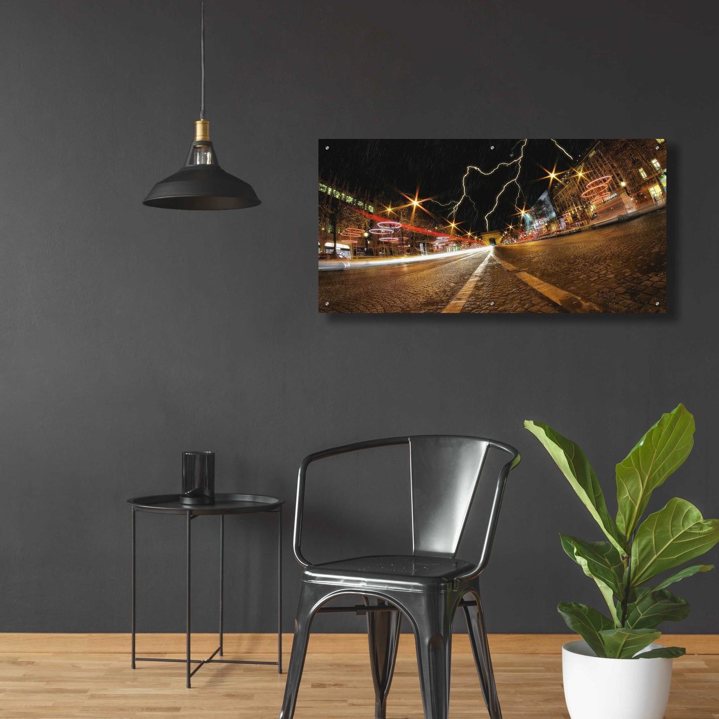 Epic Art 'Elysee storm' by Sebastien Lory, Acrylic Glass Wall Art,48x24