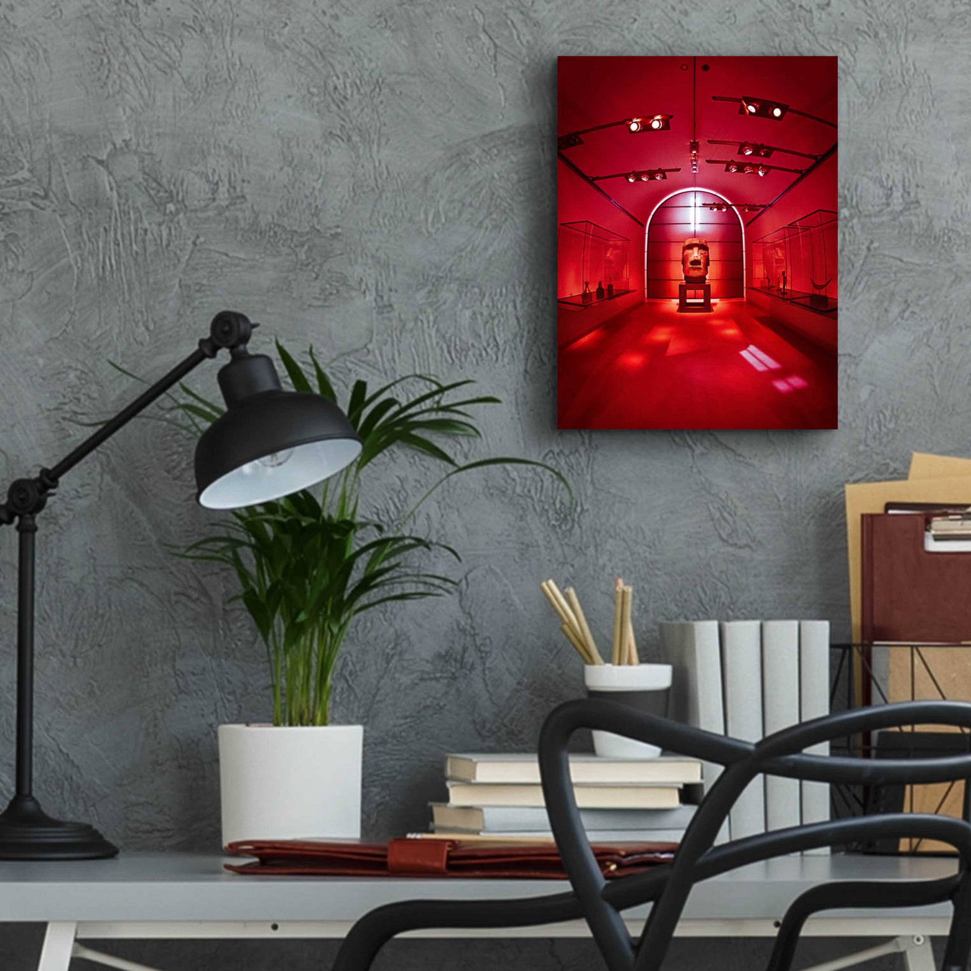 Epic Art 'Red Sculpture' by Sebastien Lory, Acrylic Glass Wall Art,12x16