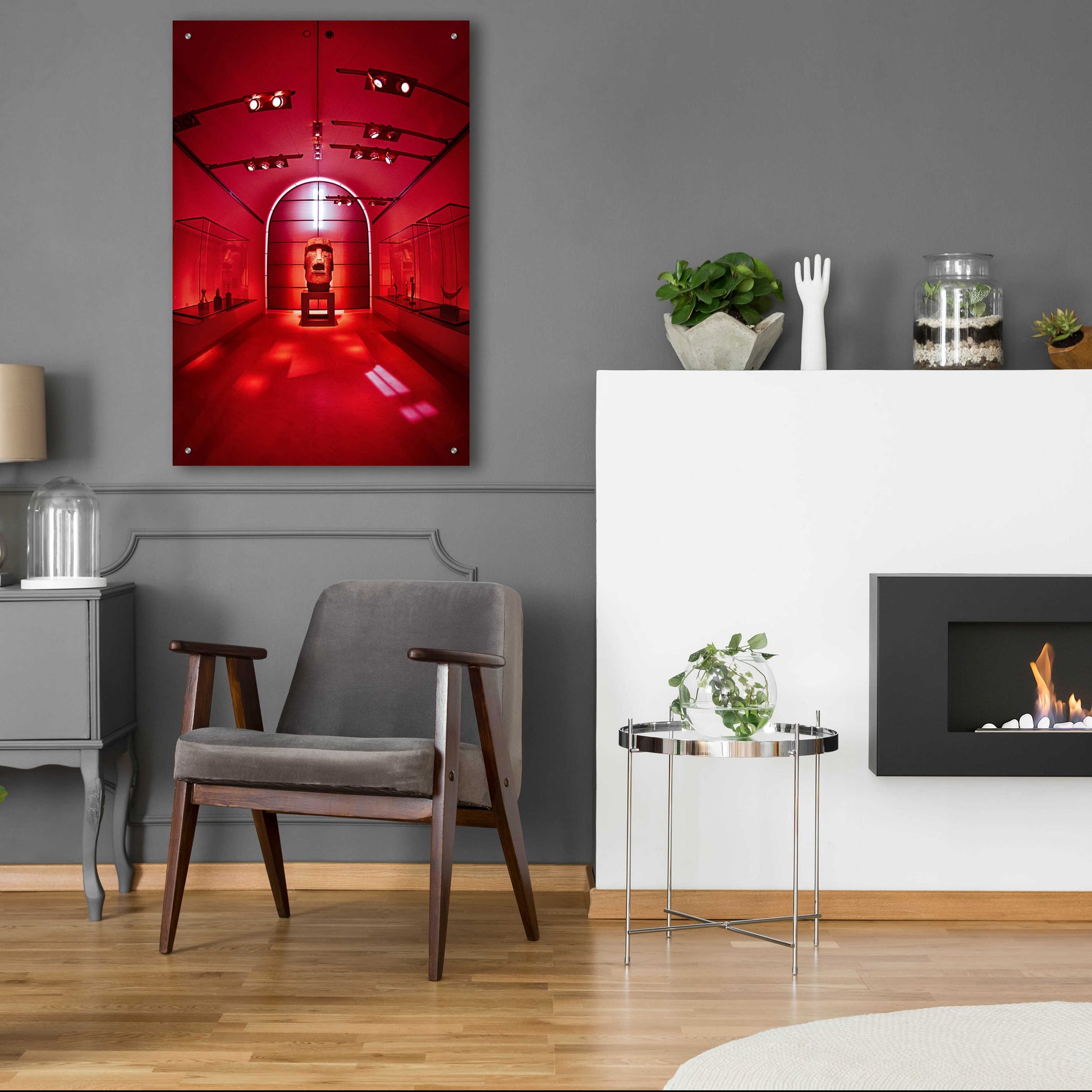 Epic Art 'Red Sculpture' by Sebastien Lory, Acrylic Glass Wall Art,24x36