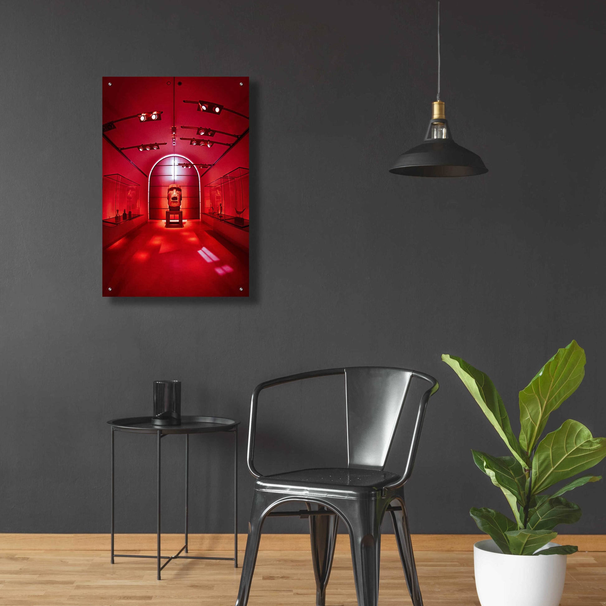 Epic Art 'Red Sculpture' by Sebastien Lory, Acrylic Glass Wall Art,24x36