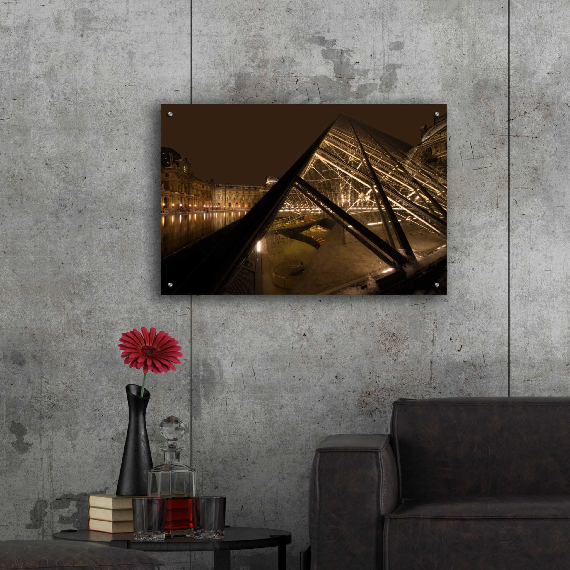 Epic Art 'Louvre 2' by Sebastien Lory, Acrylic Glass Wall Art,36x24