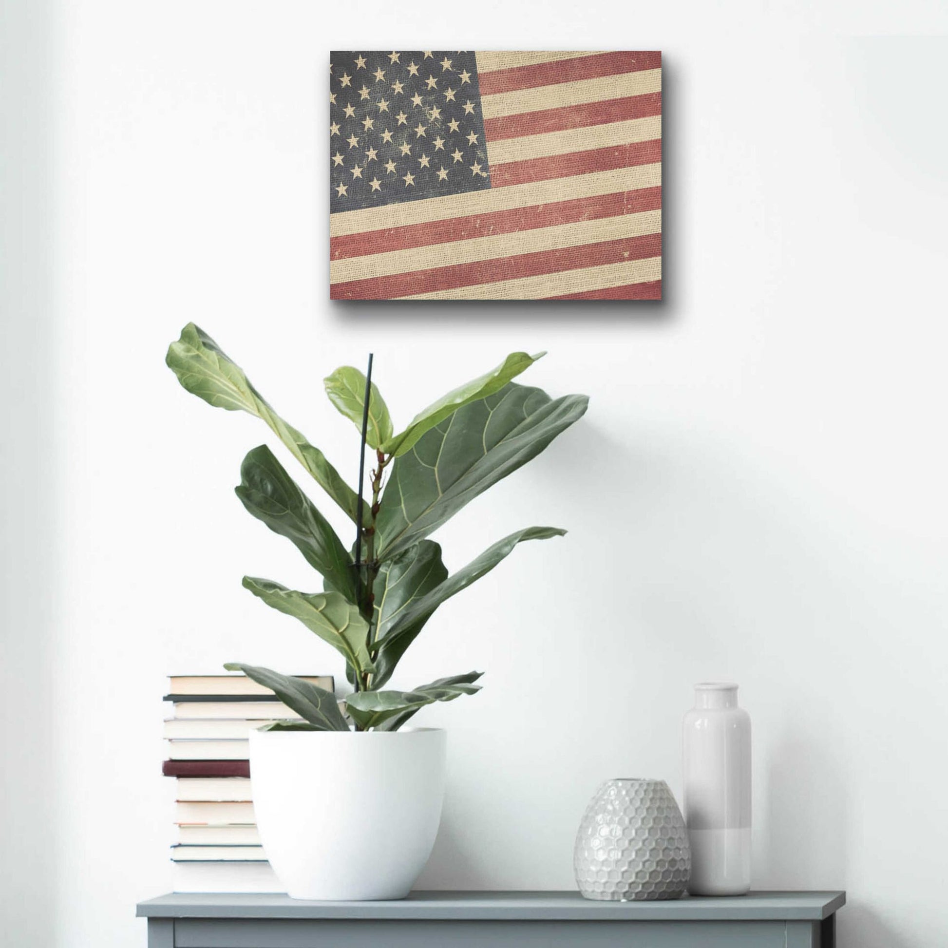 Epic Art 'Vintage American Flag' by Epic Portfolio, Acrylic Glass Wall Art,16x12