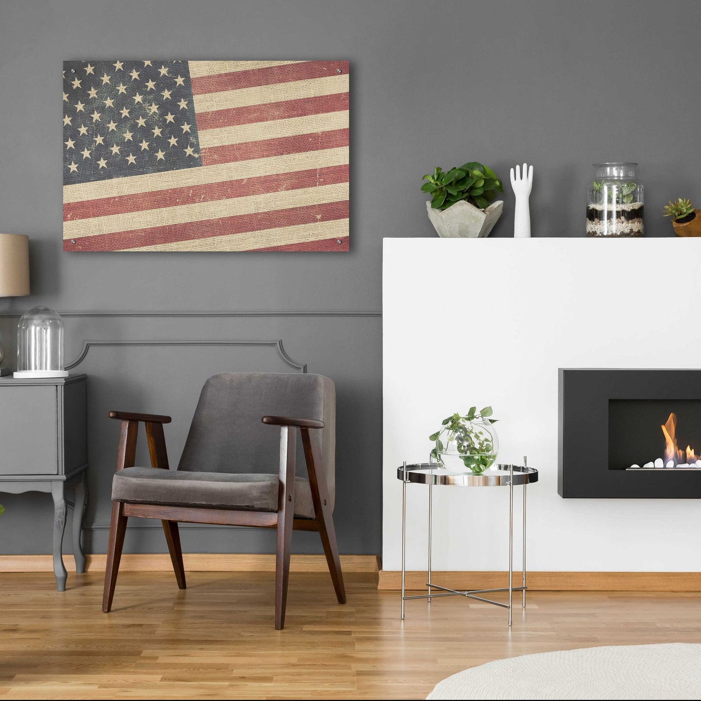 Epic Art 'Vintage American Flag' by Epic Portfolio, Acrylic Glass Wall Art,36x24