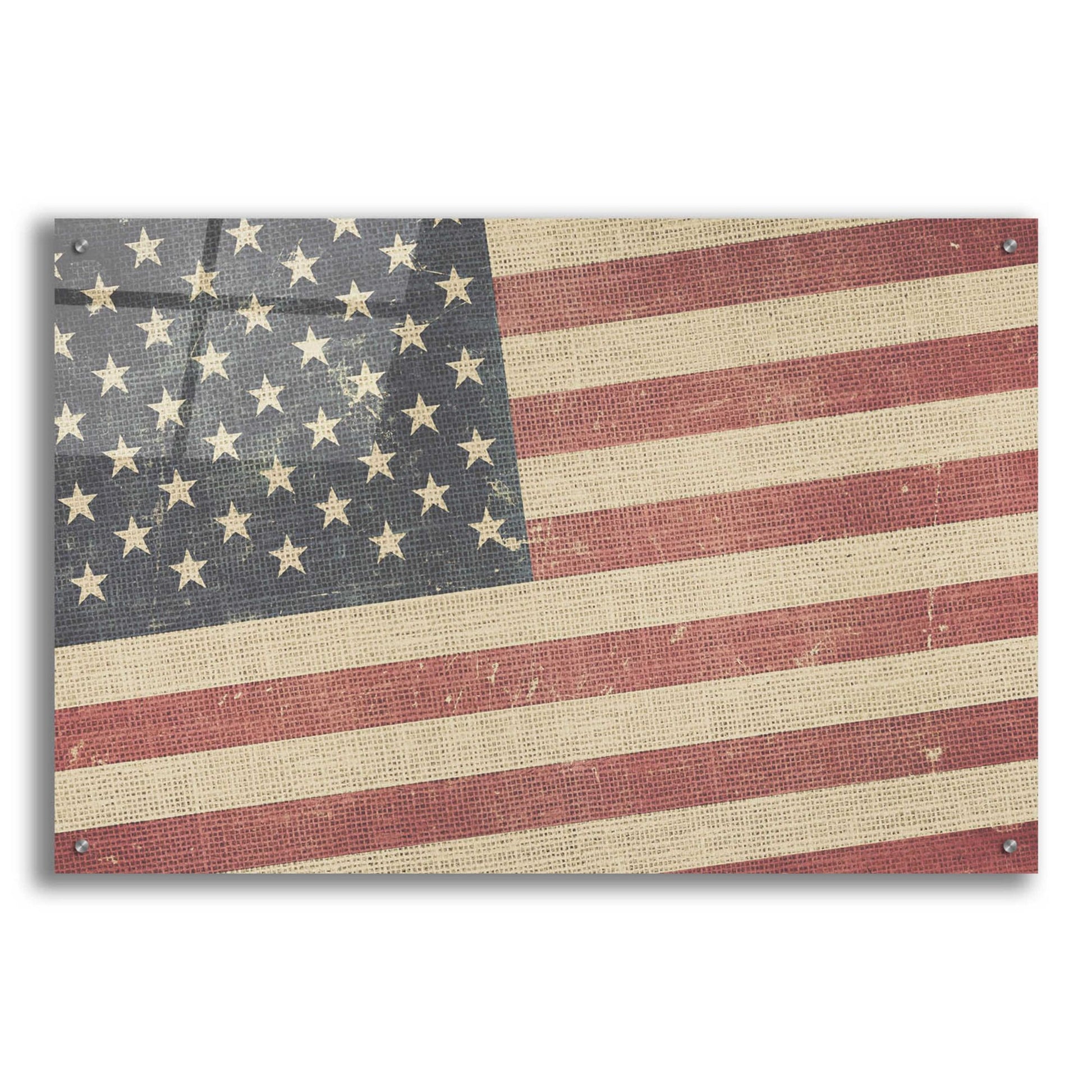 Epic Art 'Vintage American Flag' by Epic Portfolio, Acrylic Glass Wall Art,36x24