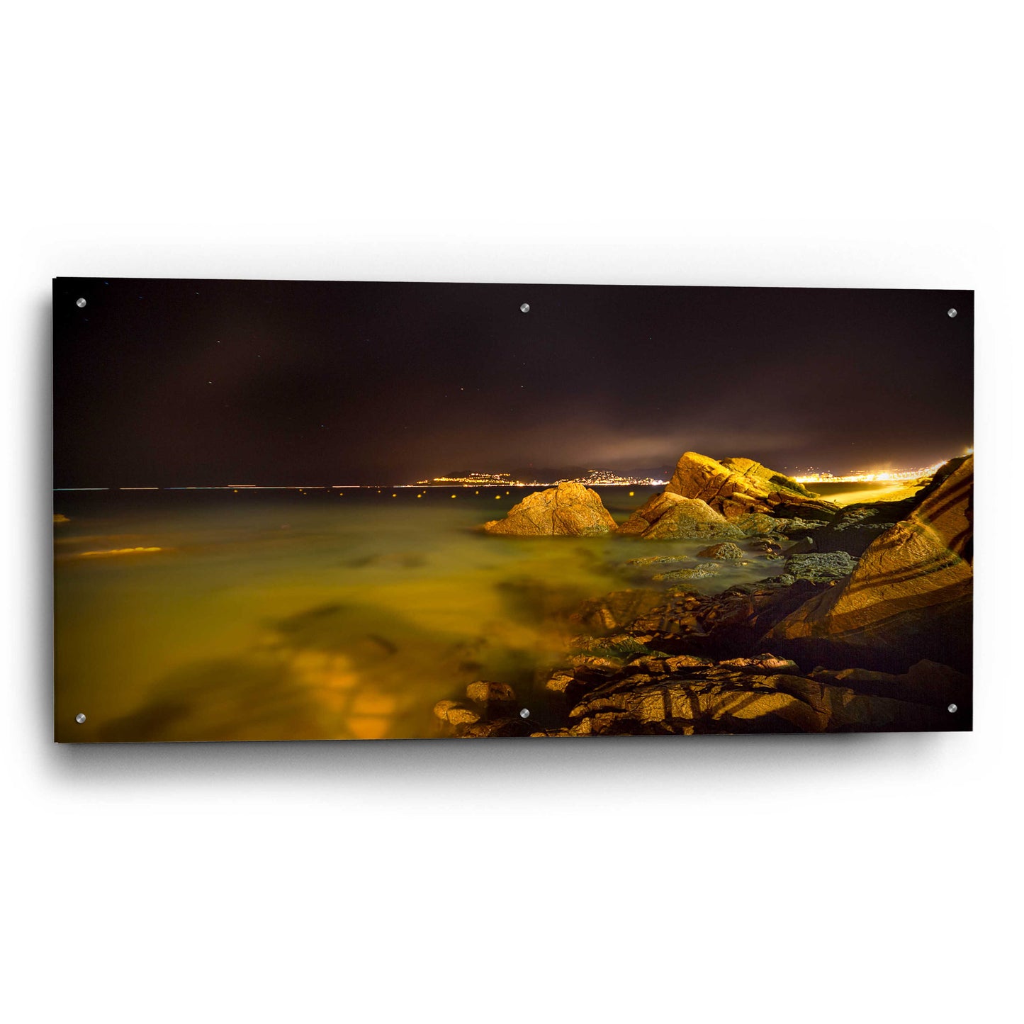 Epic Art 'Cannes La bocca' by Sebastien Lory, Acrylic Glass Wall Art,48x24