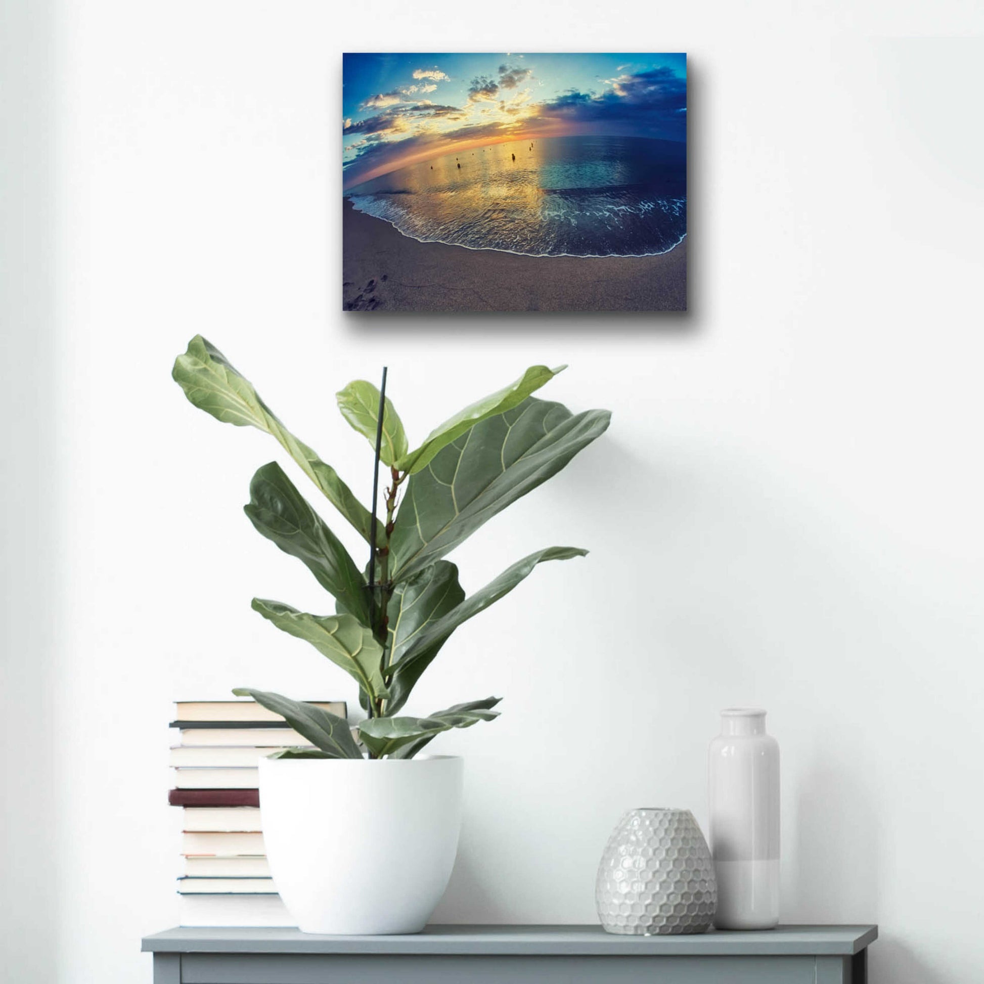 Epic Art 'Cypress Sunrise III' by Sebastien Lory, Acrylic Glass Wall Art,16x12