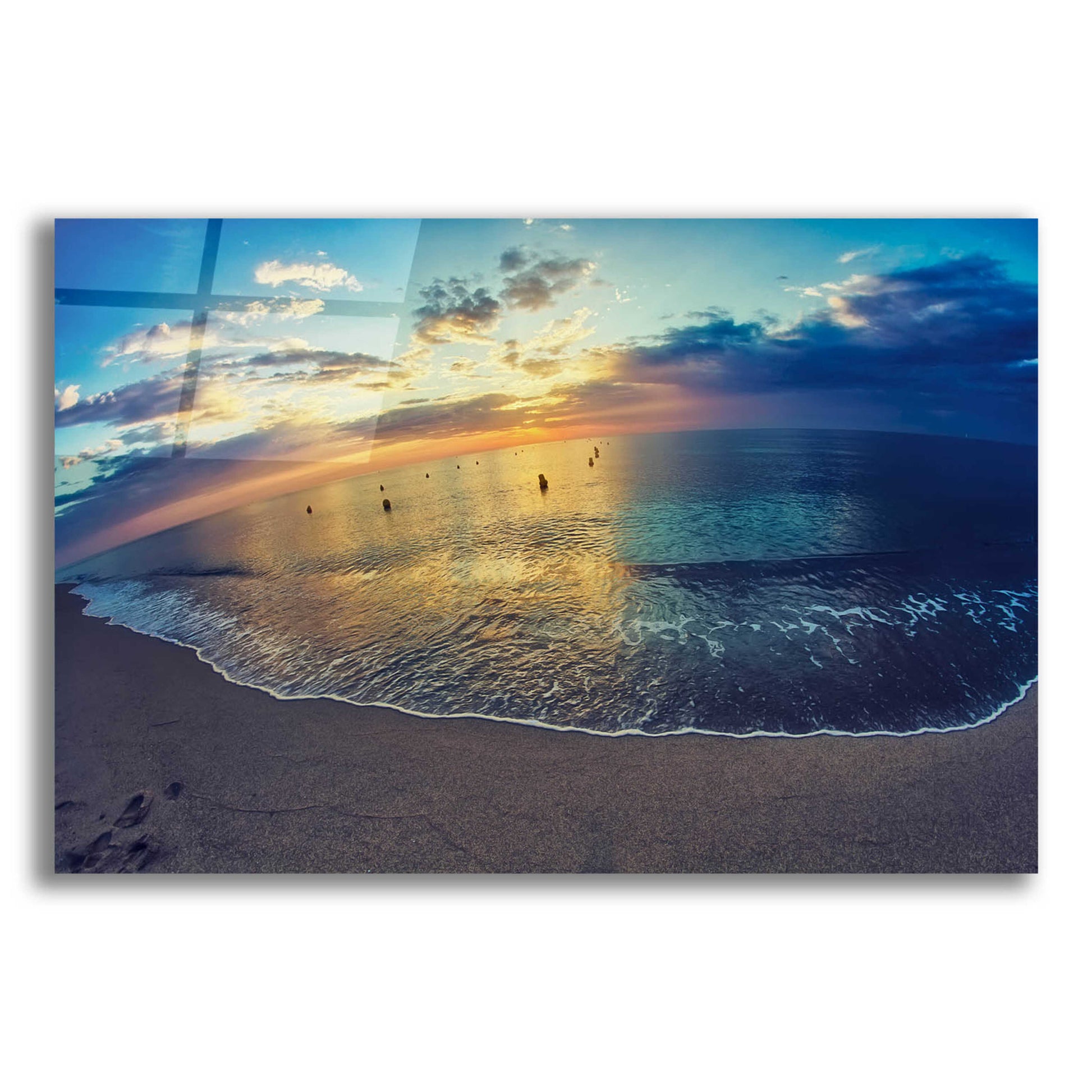 Epic Art 'Cypress Sunrise III' by Sebastien Lory, Acrylic Glass Wall Art,16x12