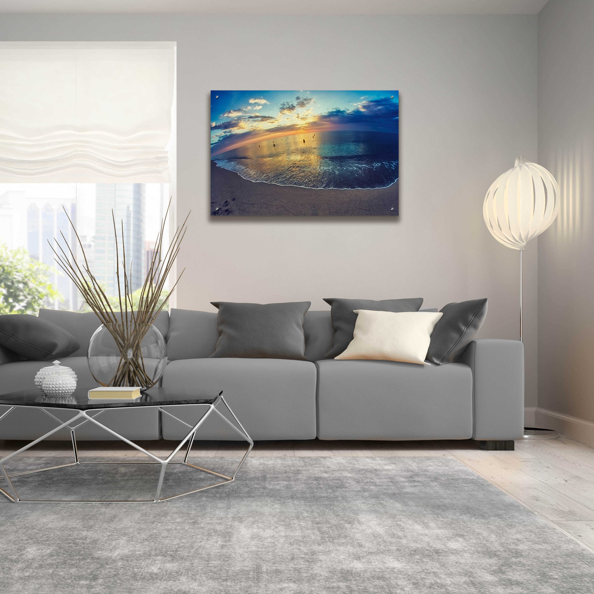 Epic Art 'Cypress Sunrise III' by Sebastien Lory, Acrylic Glass Wall Art,36x24