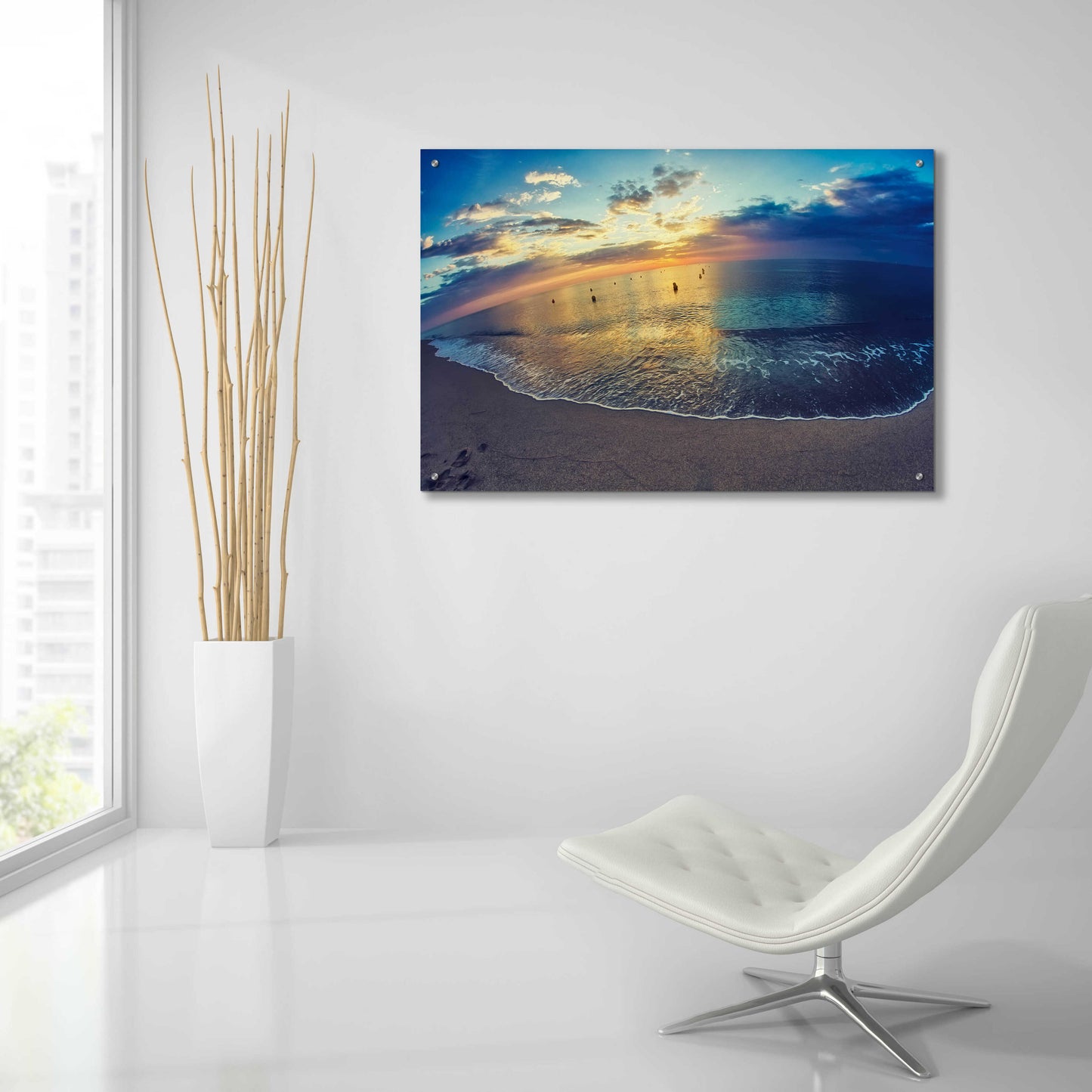 Epic Art 'Cypress Sunrise III' by Sebastien Lory, Acrylic Glass Wall Art,36x24