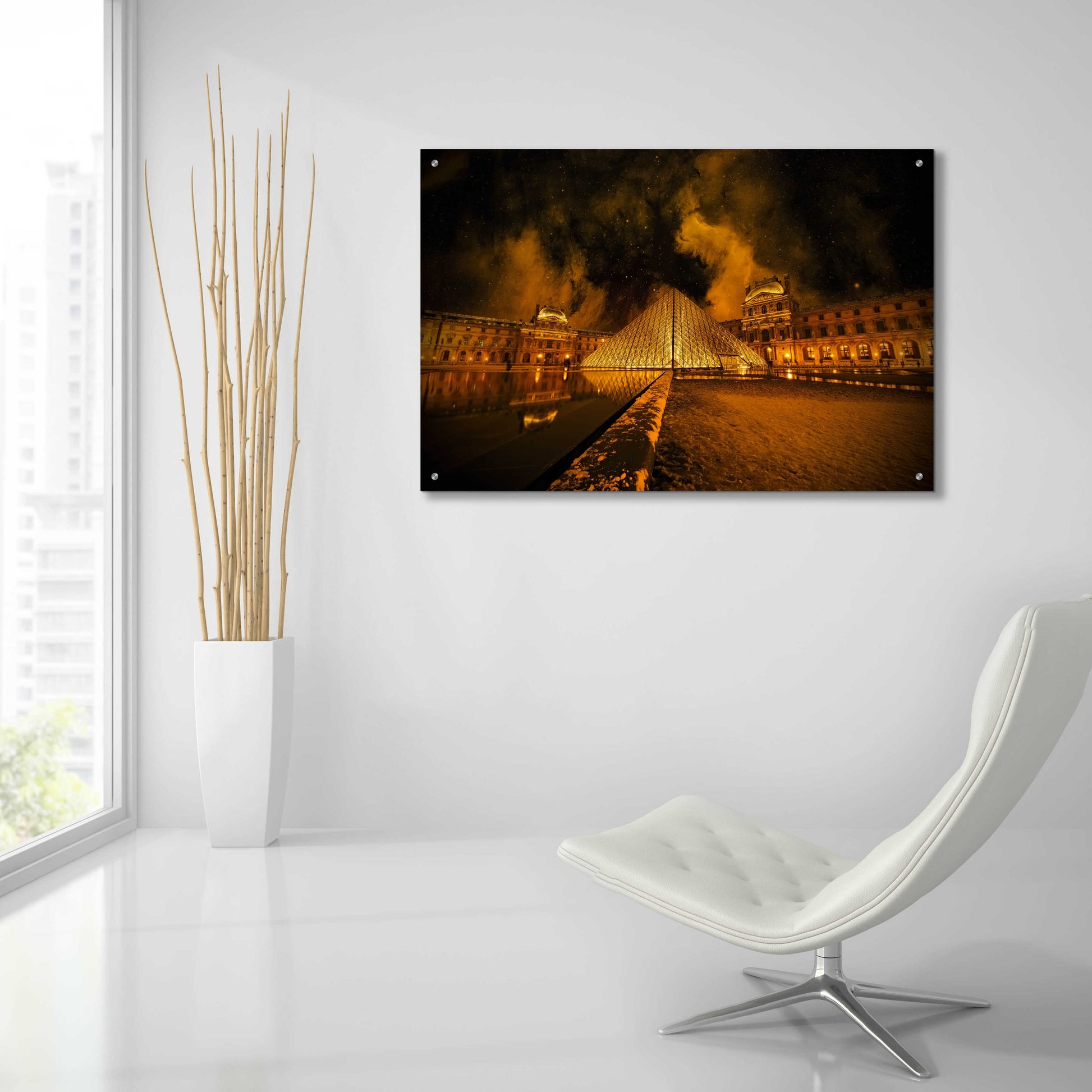 Epic Art 'Lourve Pyramid' by Sebastien Lory, Acrylic Glass Wall Art,36x24