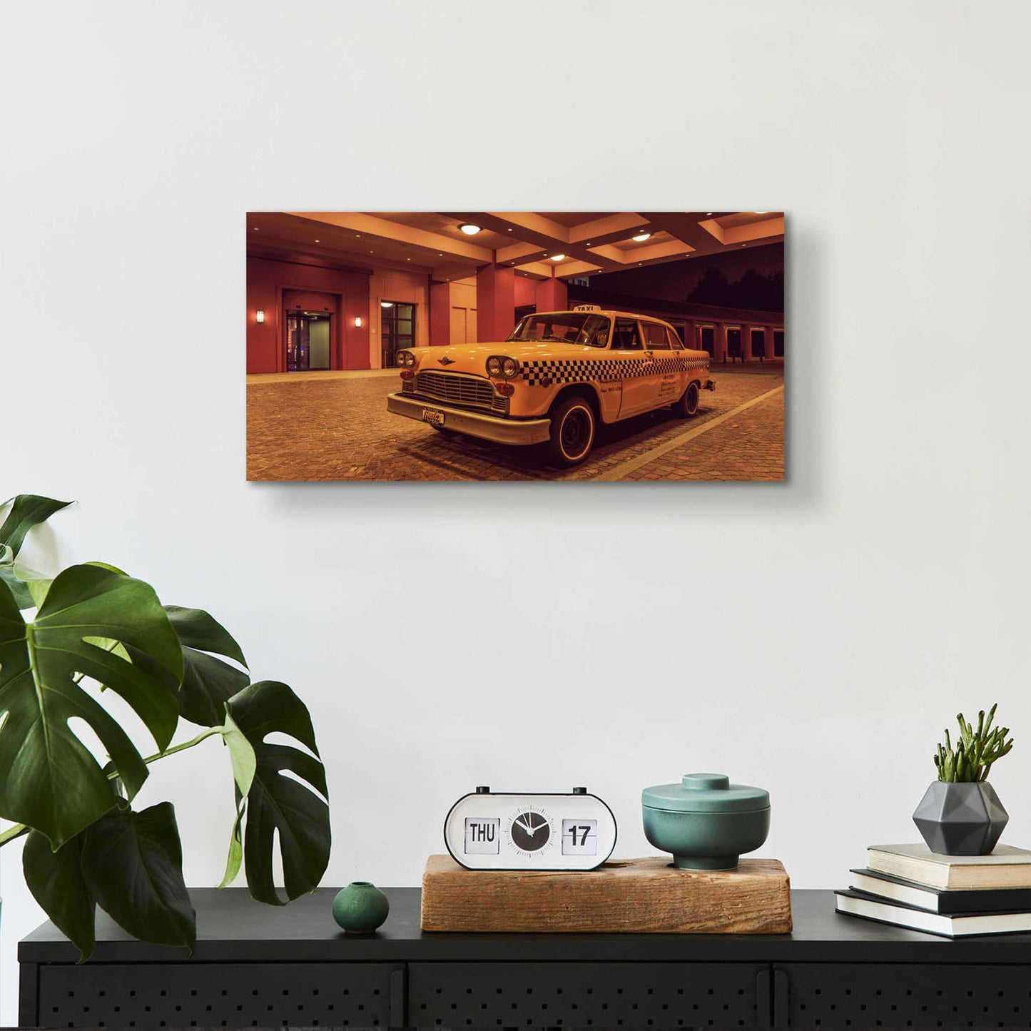 Epic Art 'Disney 2 Taxi' by Sebastien Lory, Acrylic Glass Wall Art,24x12