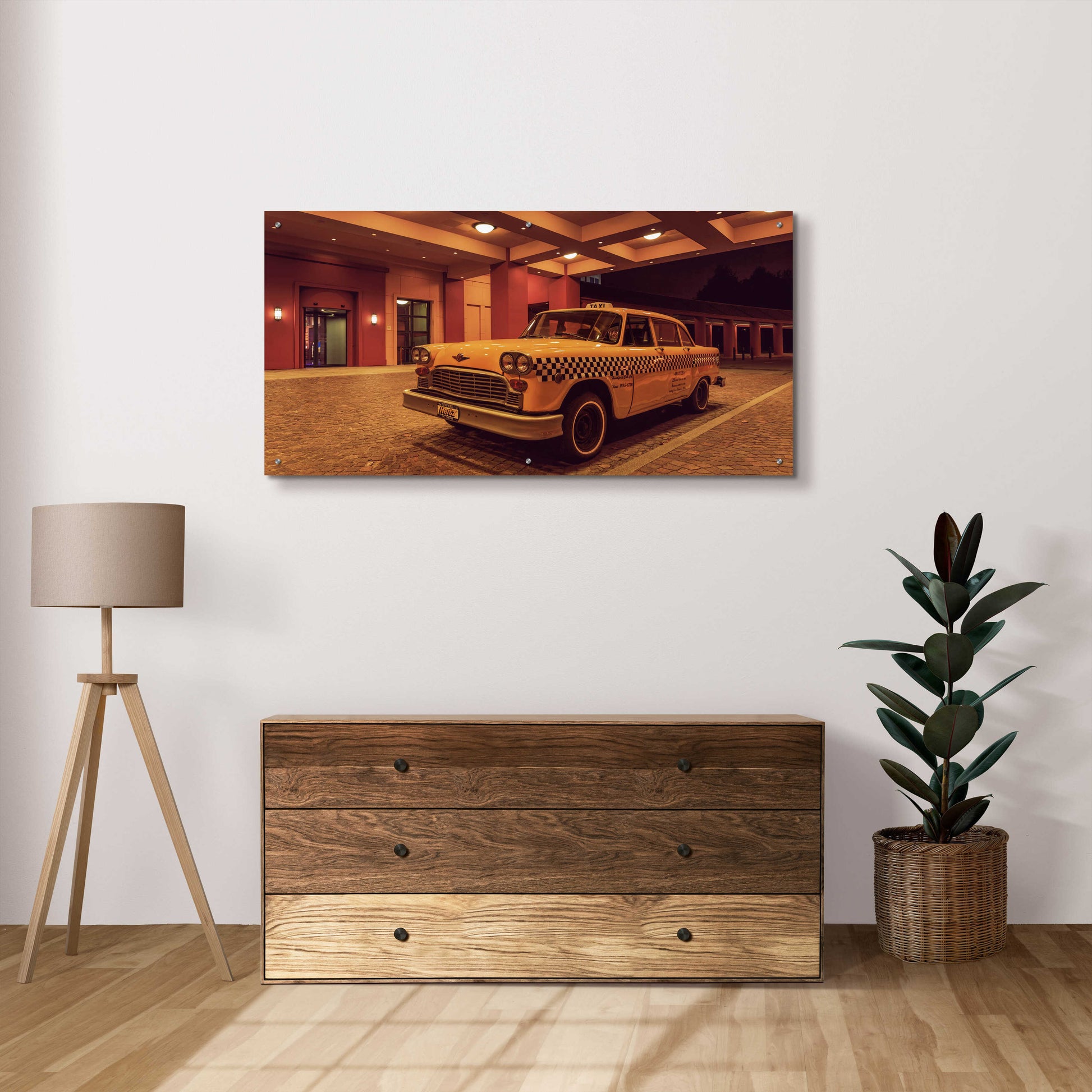 Epic Art 'Disney 2 Taxi' by Sebastien Lory, Acrylic Glass Wall Art,48x24