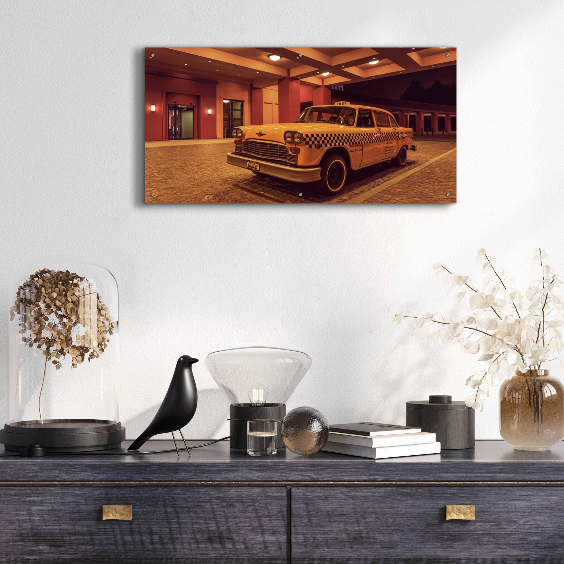 Epic Art 'Disney 2 Taxi' by Sebastien Lory, Acrylic Glass Wall Art,48x24