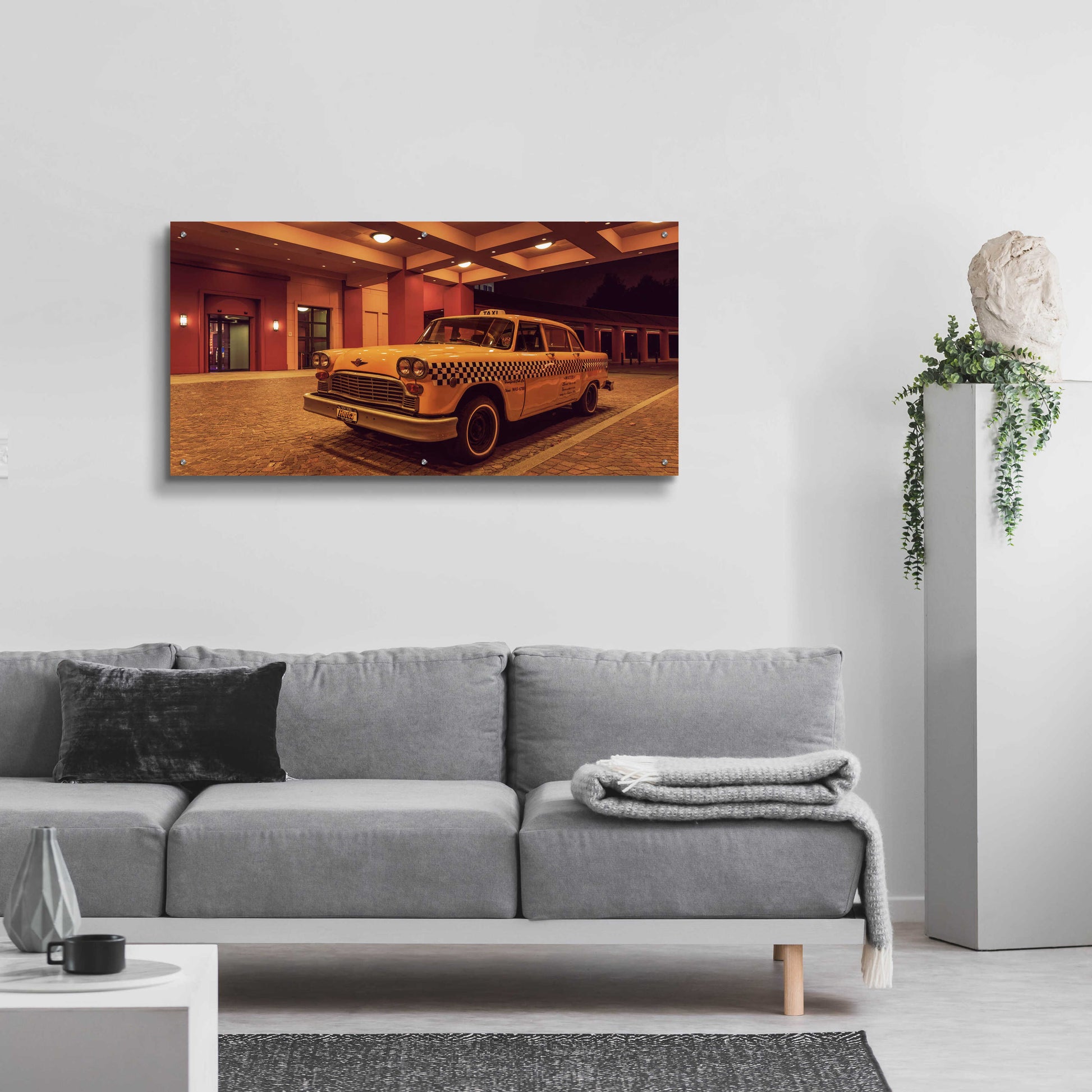 Epic Art 'Disney 2 Taxi' by Sebastien Lory, Acrylic Glass Wall Art,48x24