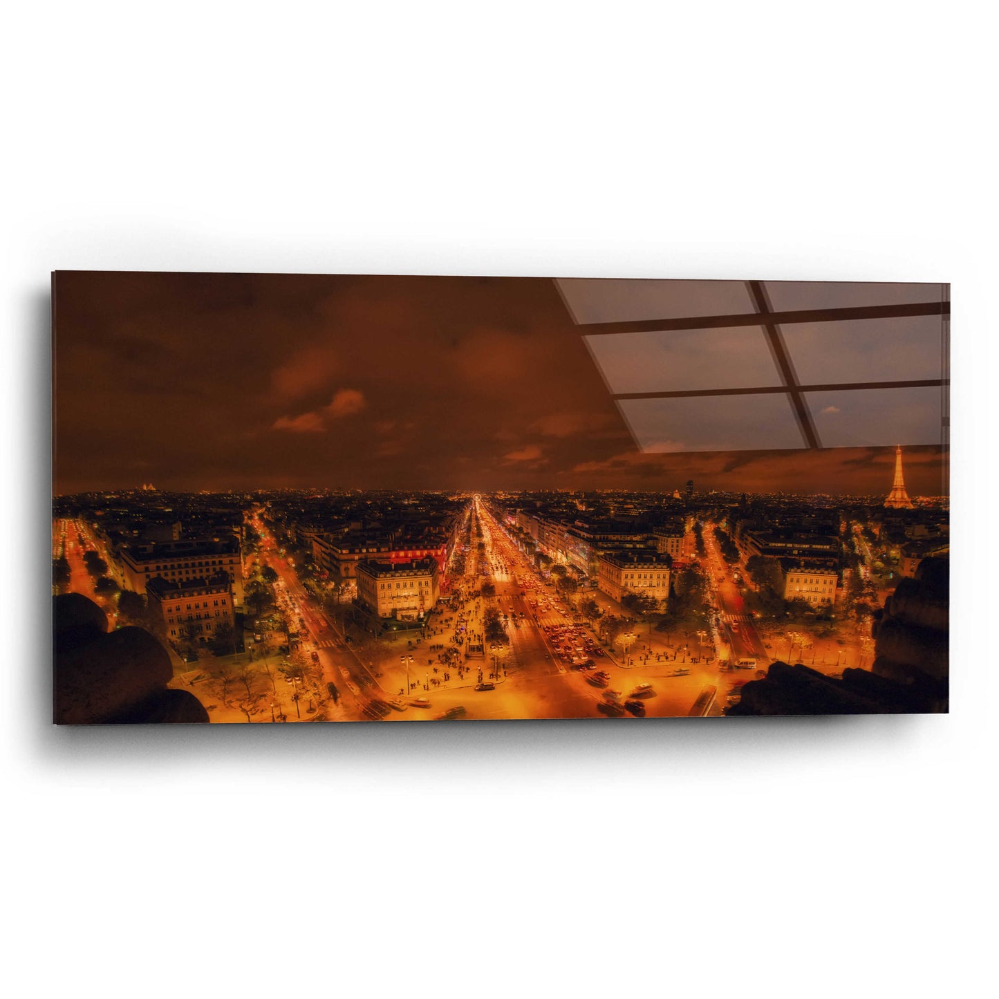 Epic Art 'From Arc De Triomphe' by Sebastien Lory, Acrylic Glass Wall Art,24x12