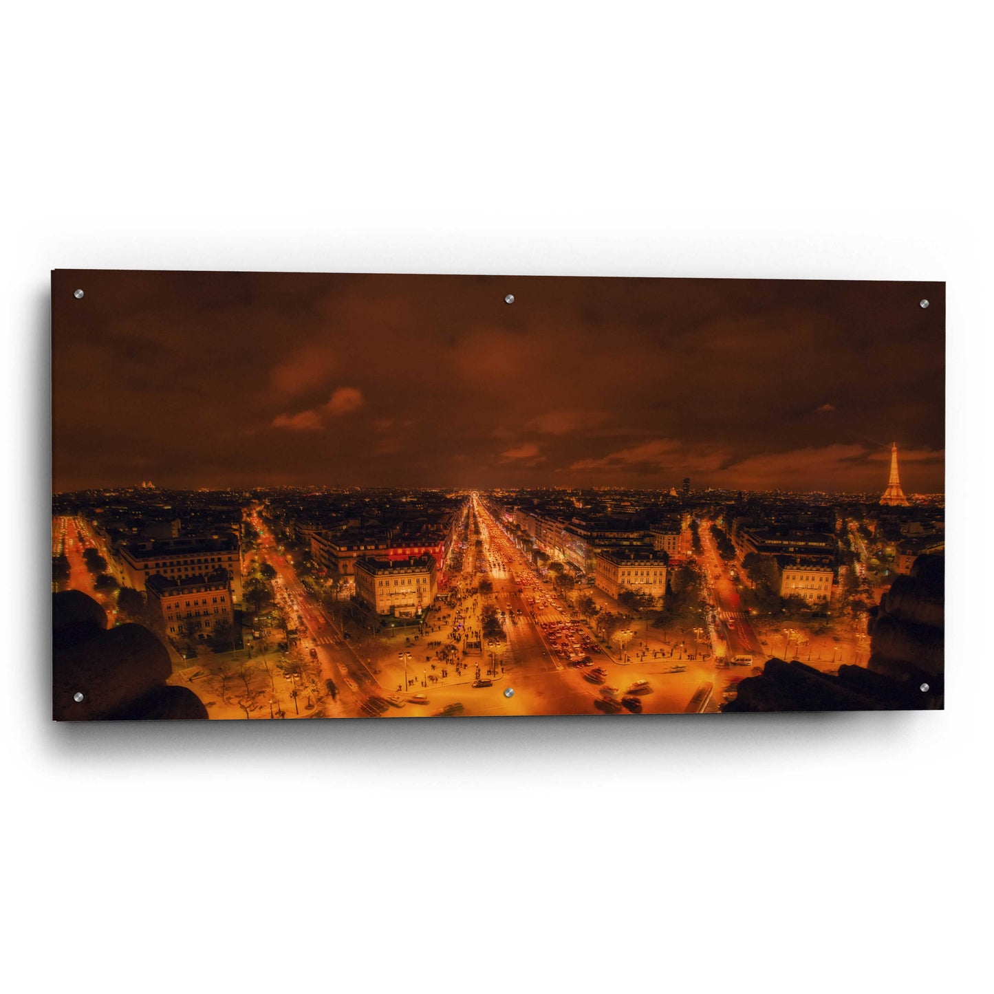 Epic Art 'From Arc De Triomphe' by Sebastien Lory, Acrylic Glass Wall Art,48x24