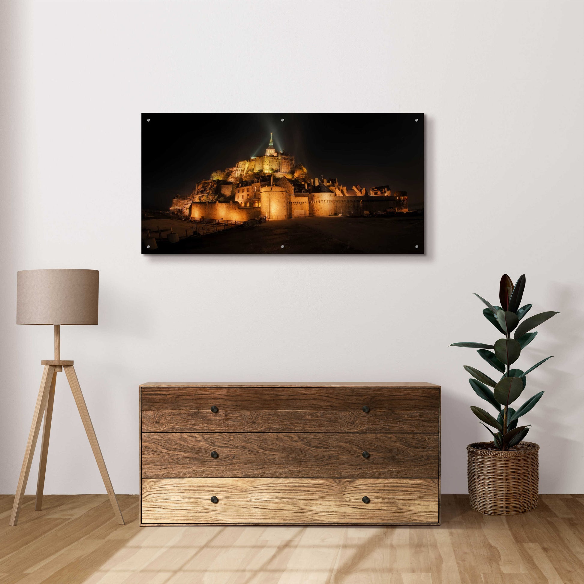 Epic Art 'Mont St Michel' by Sebastien Lory, Acrylic Glass Wall Art,48x24