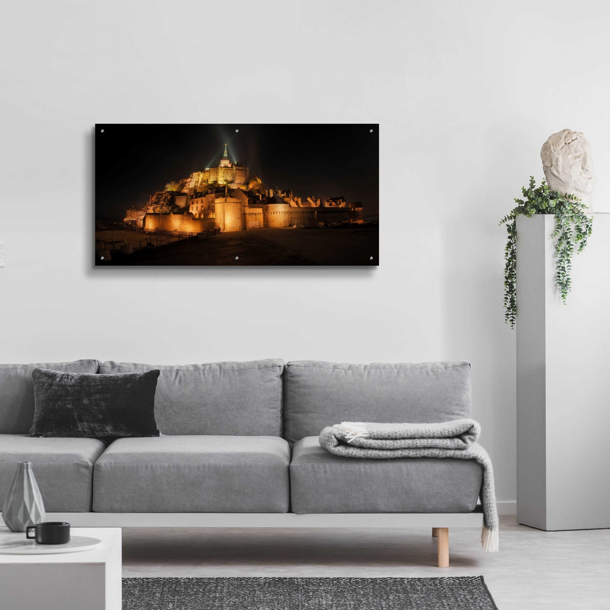 Epic Art 'Mont St Michel' by Sebastien Lory, Acrylic Glass Wall Art,48x24