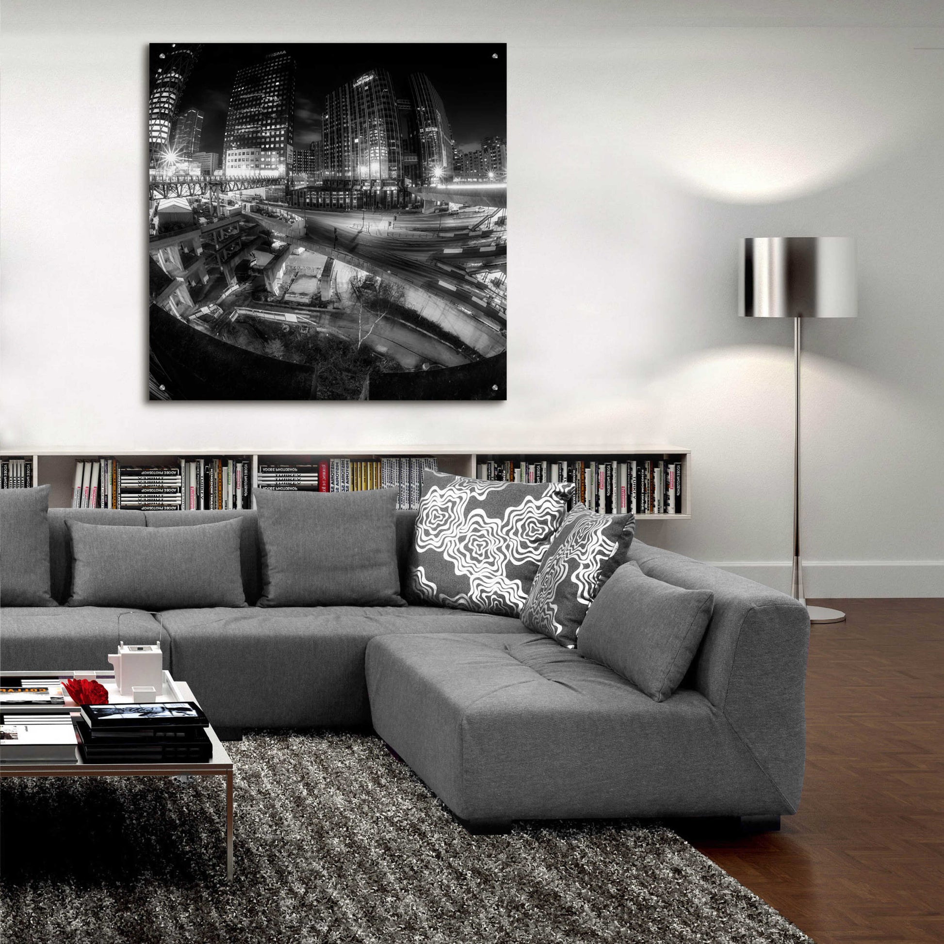 Epic Art 'Defense Bw' by Sebastien Lory, Acrylic Glass Wall Art,36x36