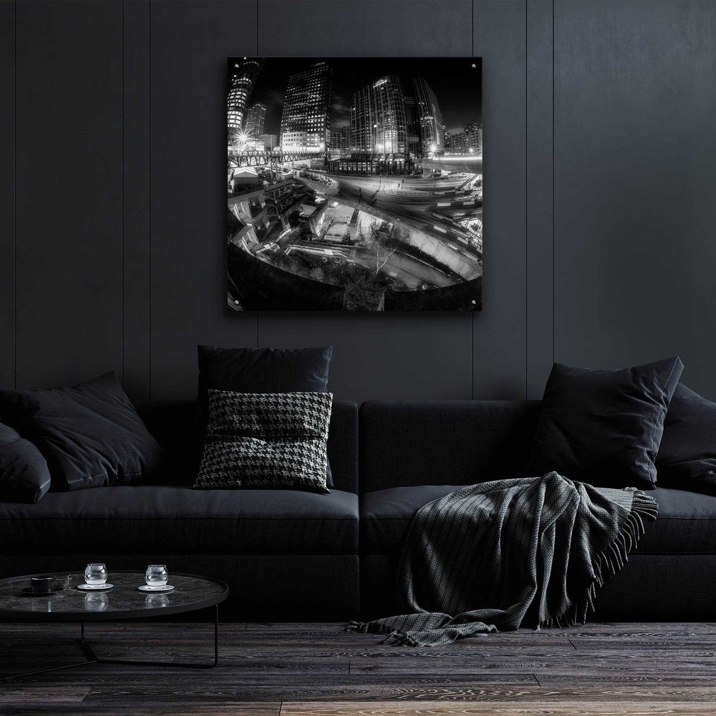 Epic Art 'Defense Bw' by Sebastien Lory, Acrylic Glass Wall Art,36x36