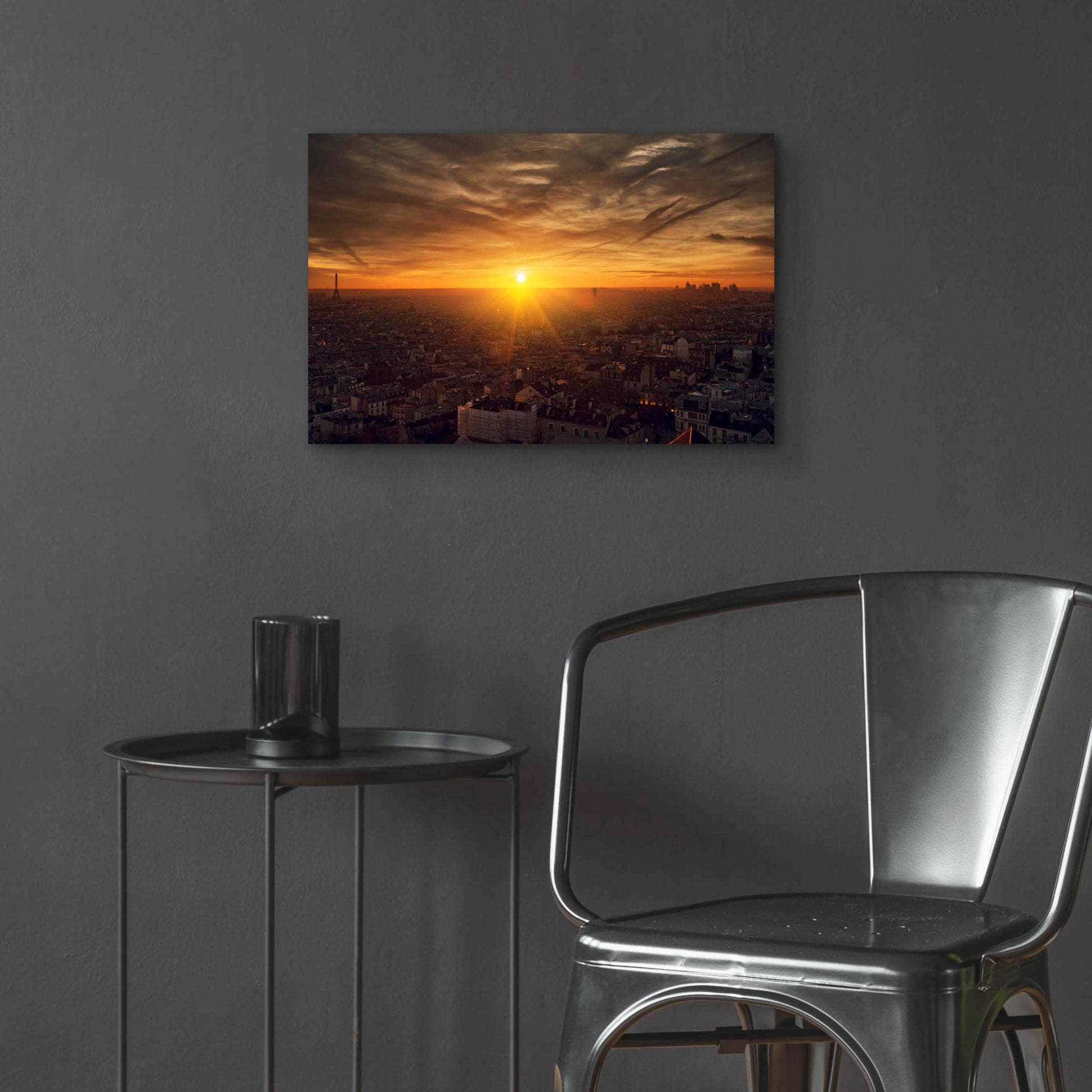 Epic Art 'Paris Sunset' by Sebastien Lory, Acrylic Glass Wall Art,24x16