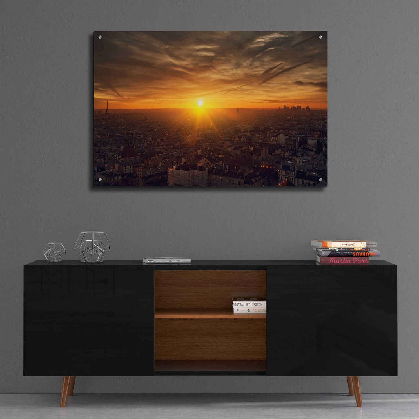 Epic Art 'Paris Sunset' by Sebastien Lory, Acrylic Glass Wall Art,36x24