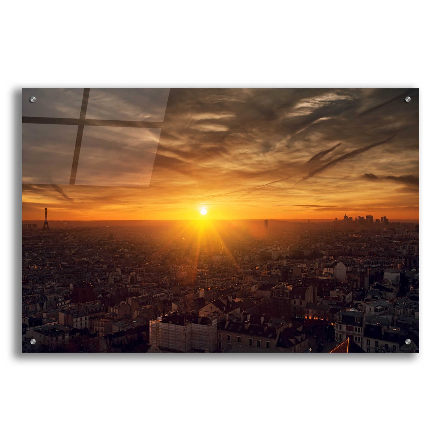 Epic Art 'Paris Sunset' by Sebastien Lory, Acrylic Glass Wall Art,36x24