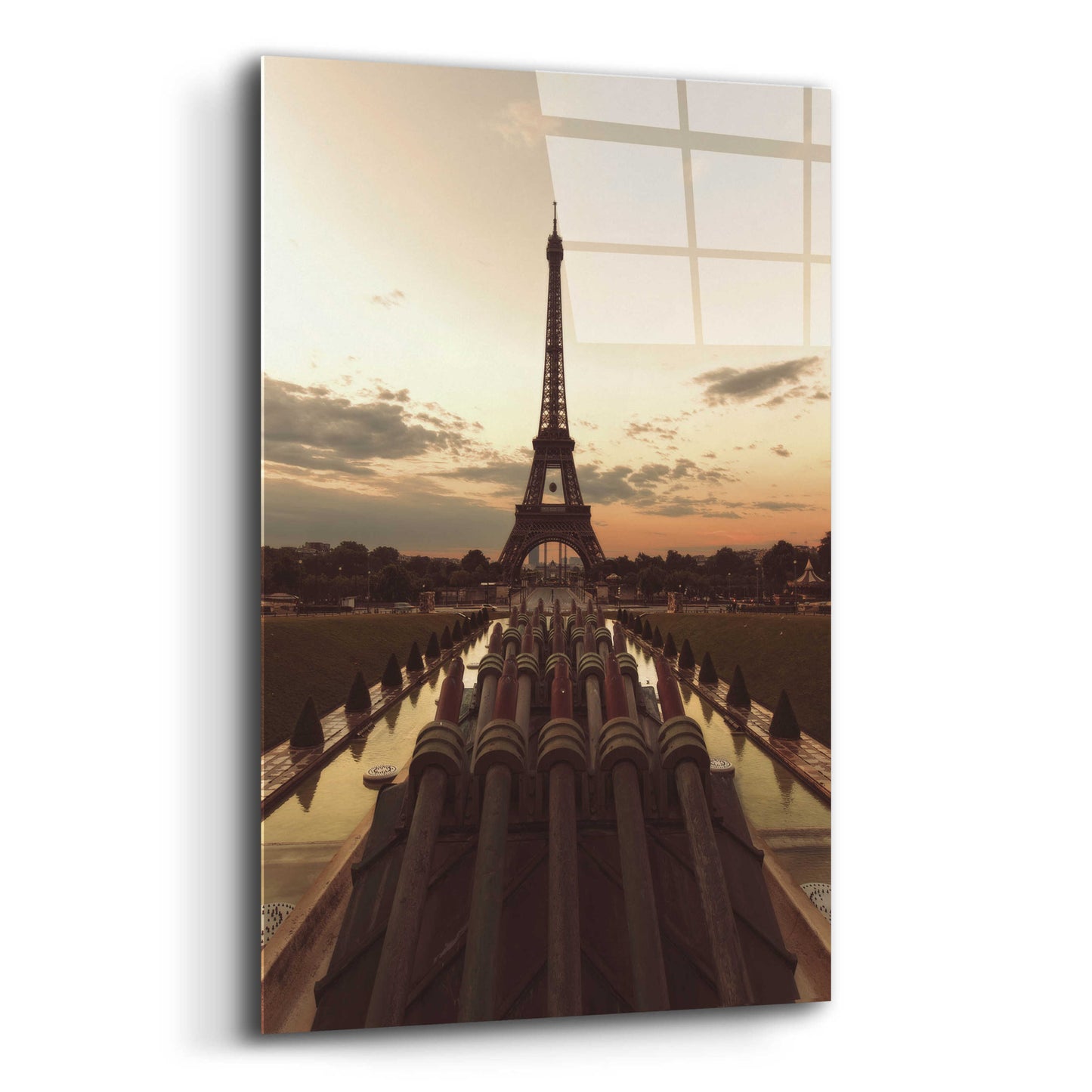 Epic Art 'Fire Eiffel tOWER' by Sebastien Lory, Acrylic Glass Wall Art,12x16