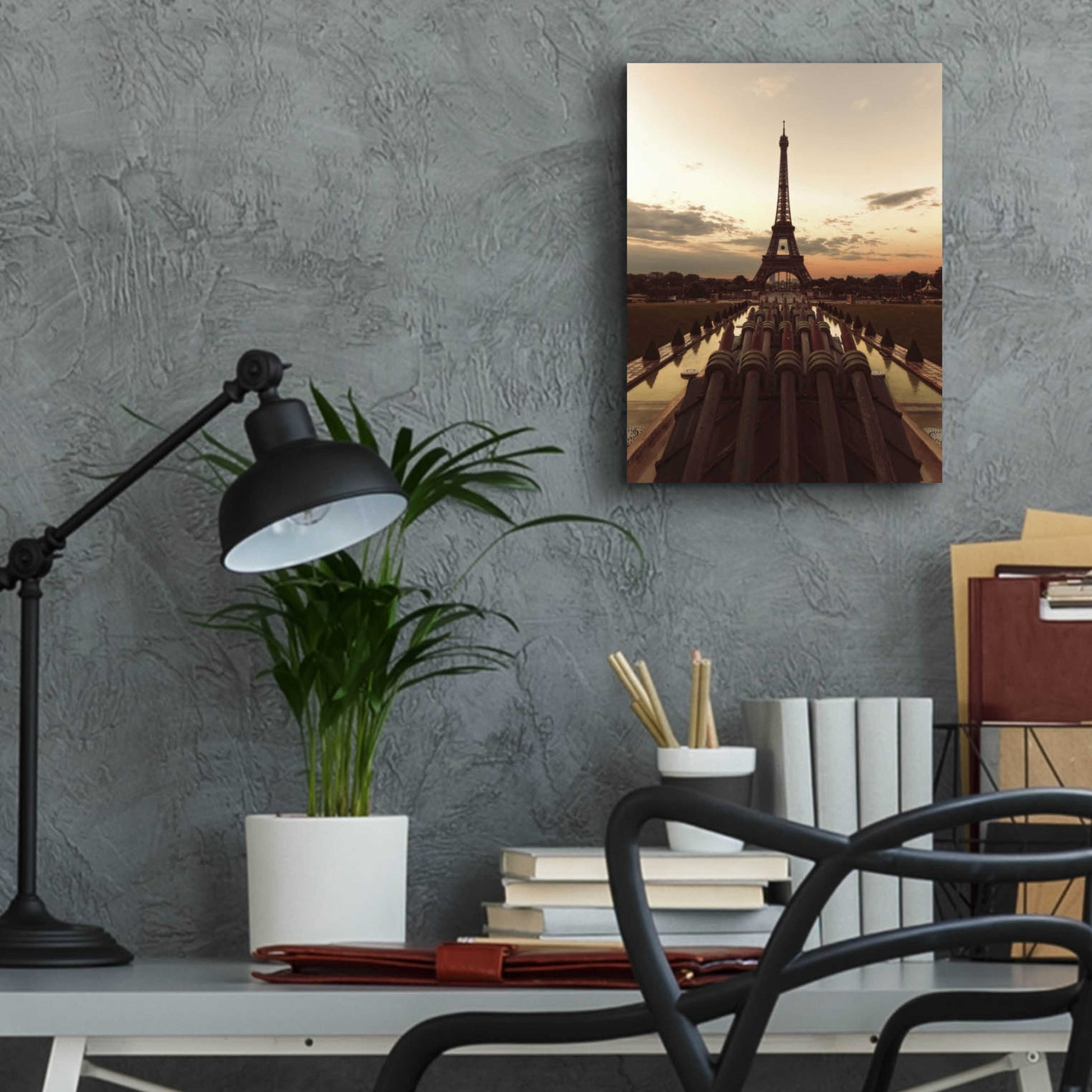 Epic Art 'Fire Eiffel tOWER' by Sebastien Lory, Acrylic Glass Wall Art,12x16