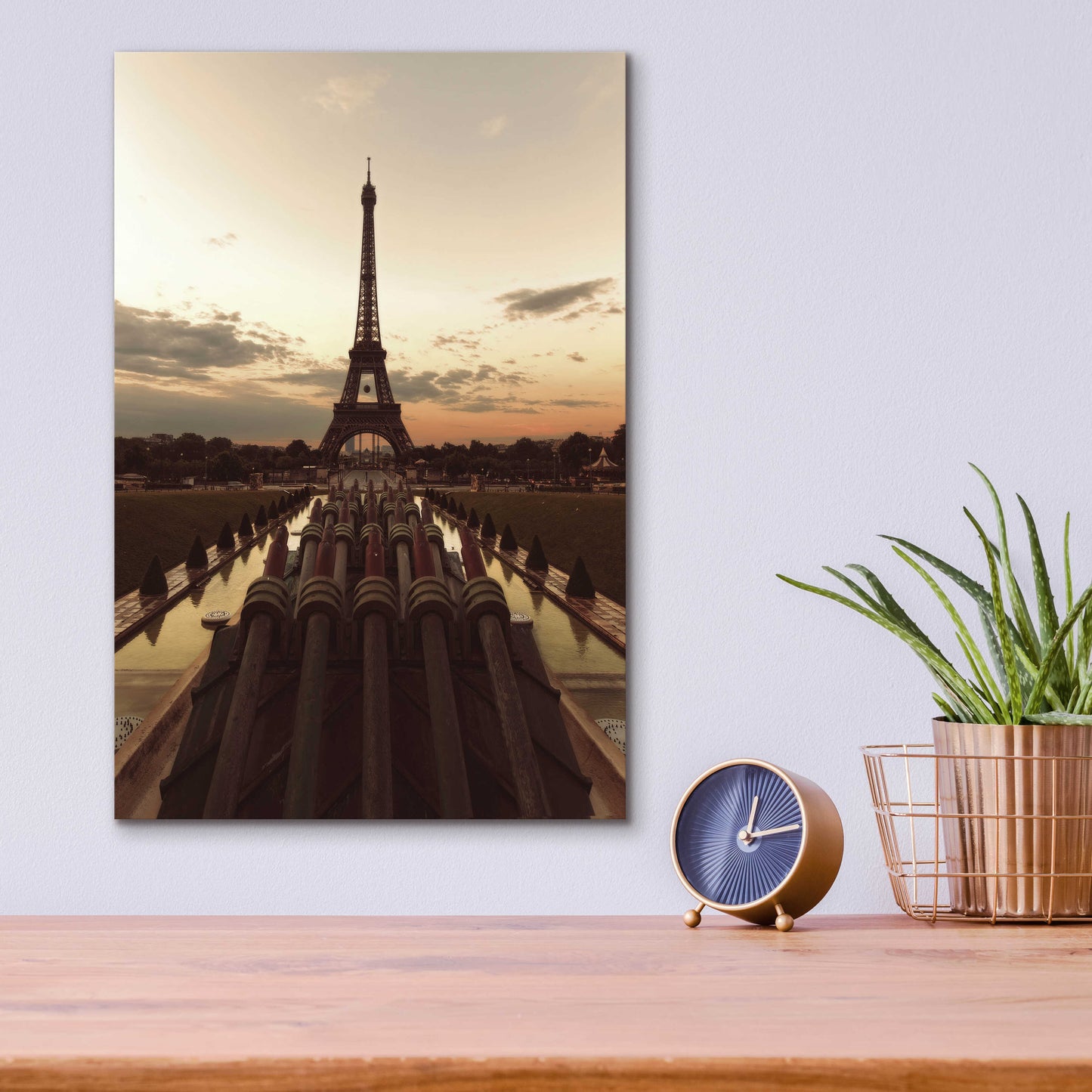 Epic Art 'Fire Eiffel tOWER' by Sebastien Lory, Acrylic Glass Wall Art,12x16