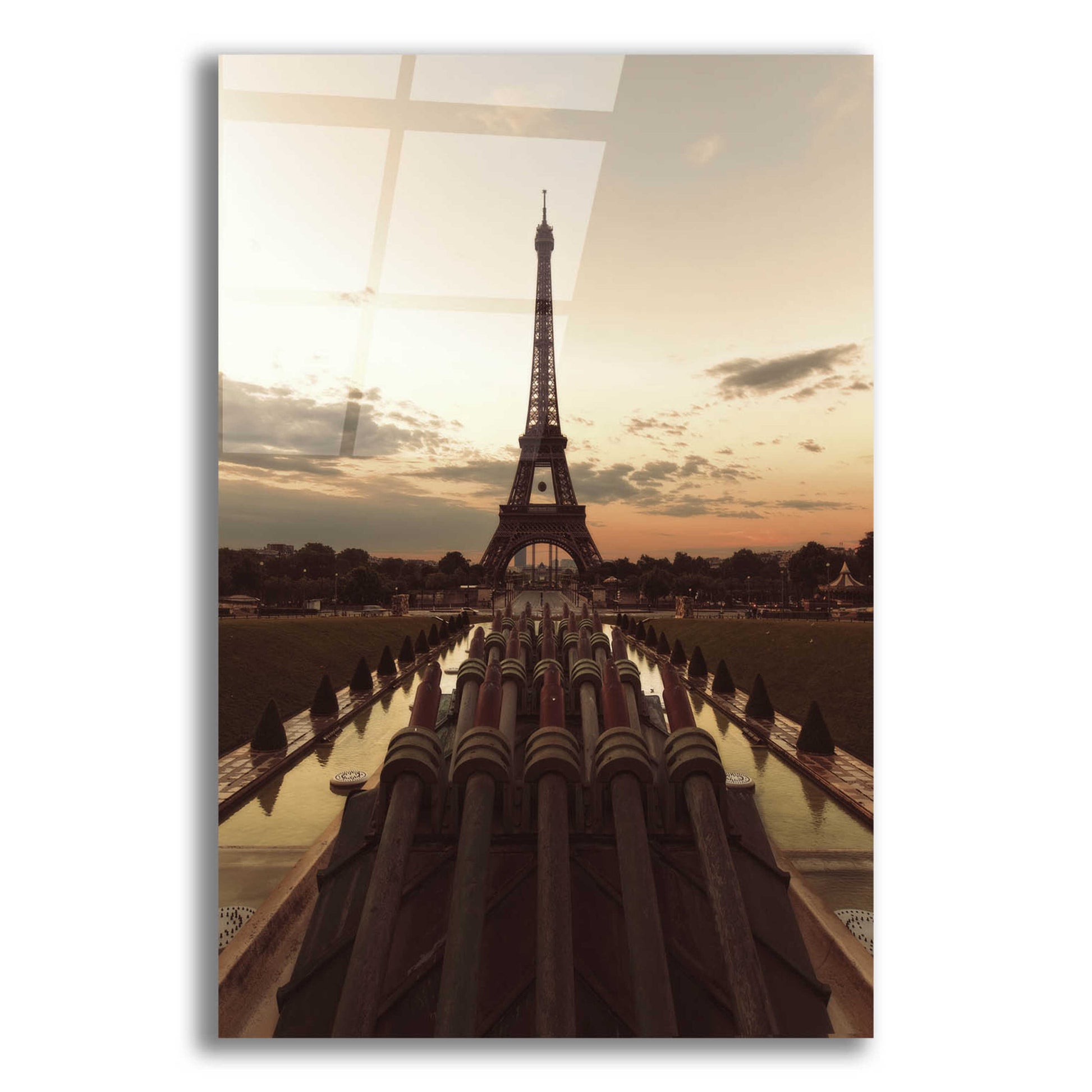 Epic Art 'Fire Eiffel tOWER' by Sebastien Lory, Acrylic Glass Wall Art,12x16