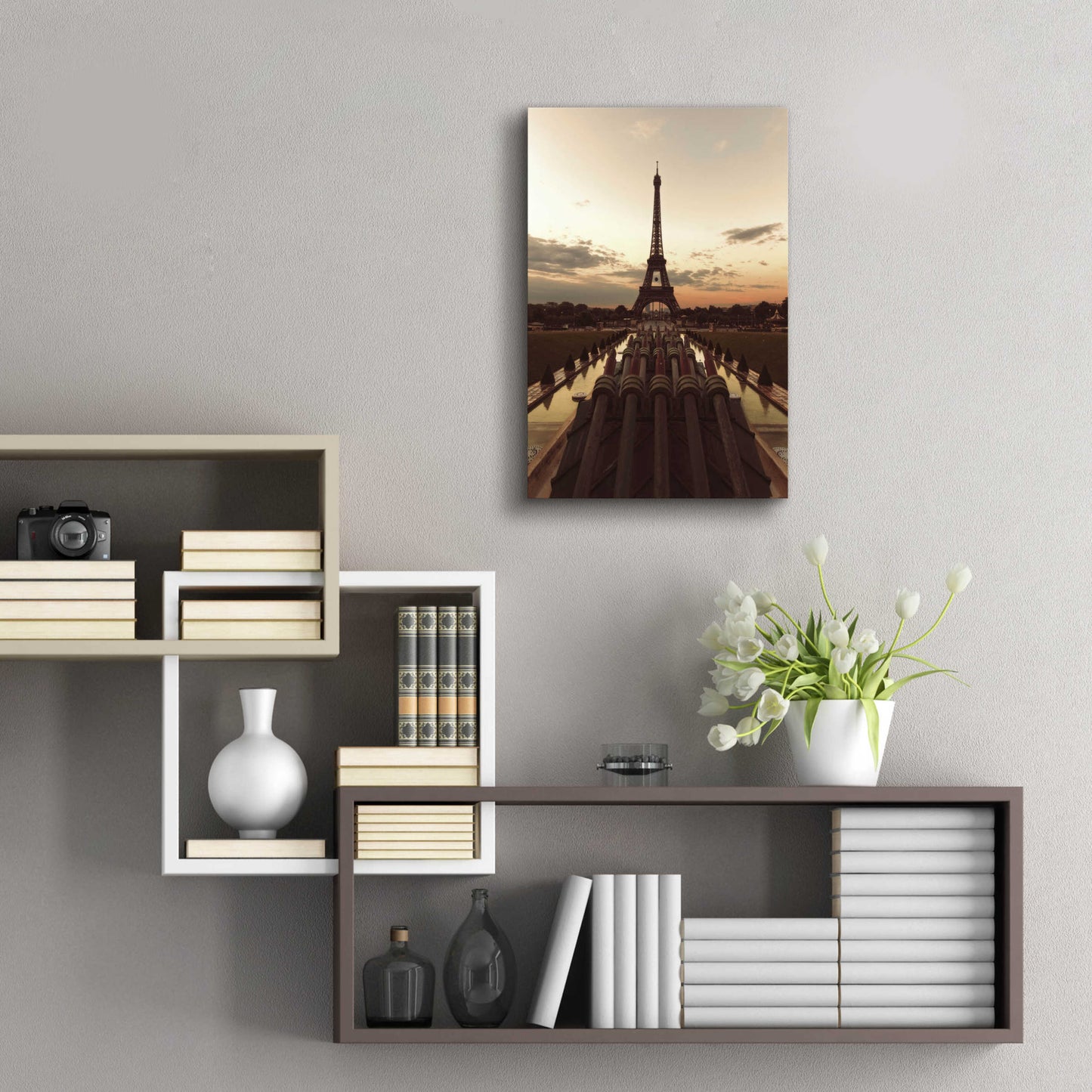 Epic Art 'Fire Eiffel tOWER' by Sebastien Lory, Acrylic Glass Wall Art,16x24