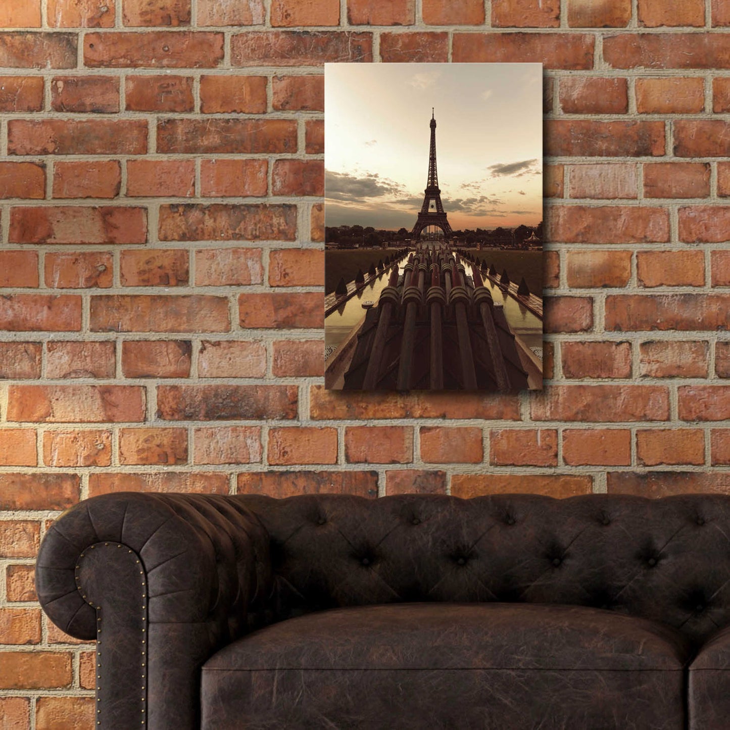 Epic Art 'Fire Eiffel tOWER' by Sebastien Lory, Acrylic Glass Wall Art,16x24