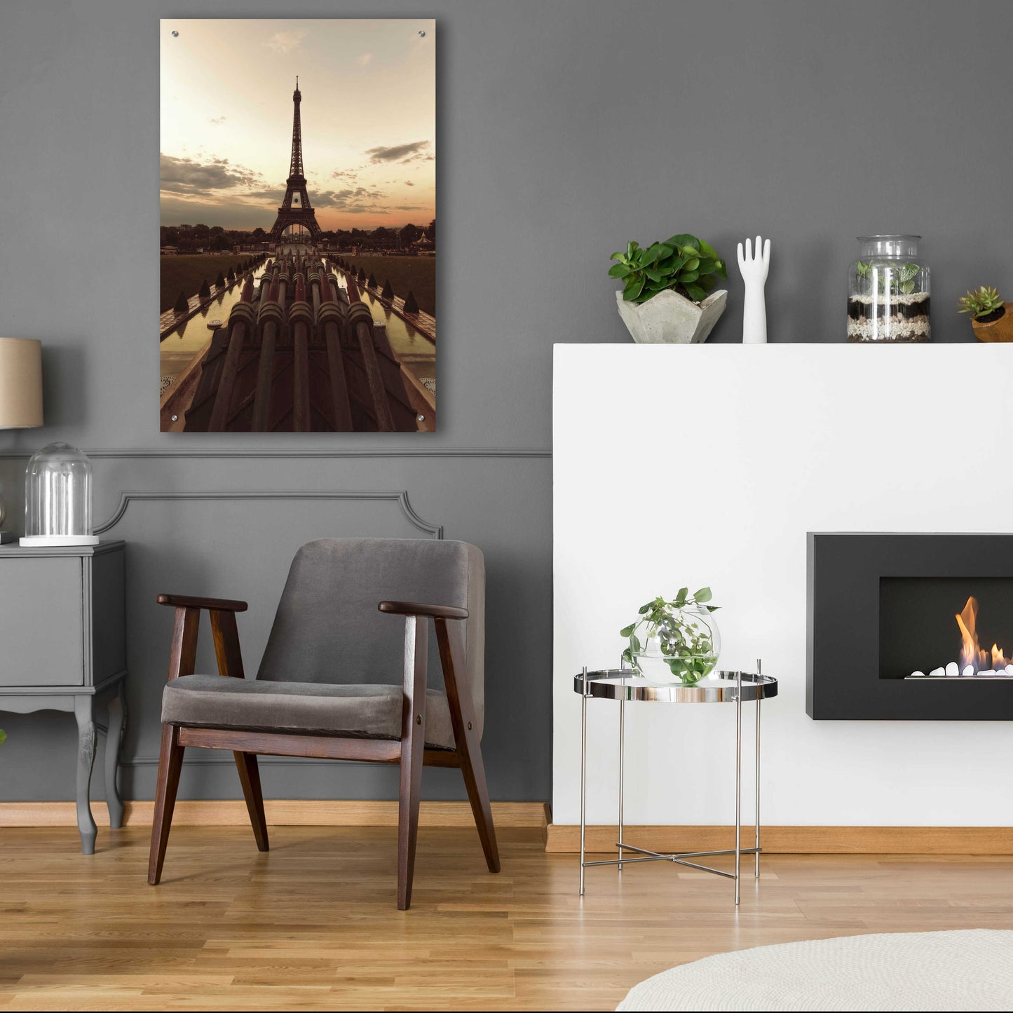 Epic Art 'Fire Eiffel tOWER' by Sebastien Lory, Acrylic Glass Wall Art,24x36