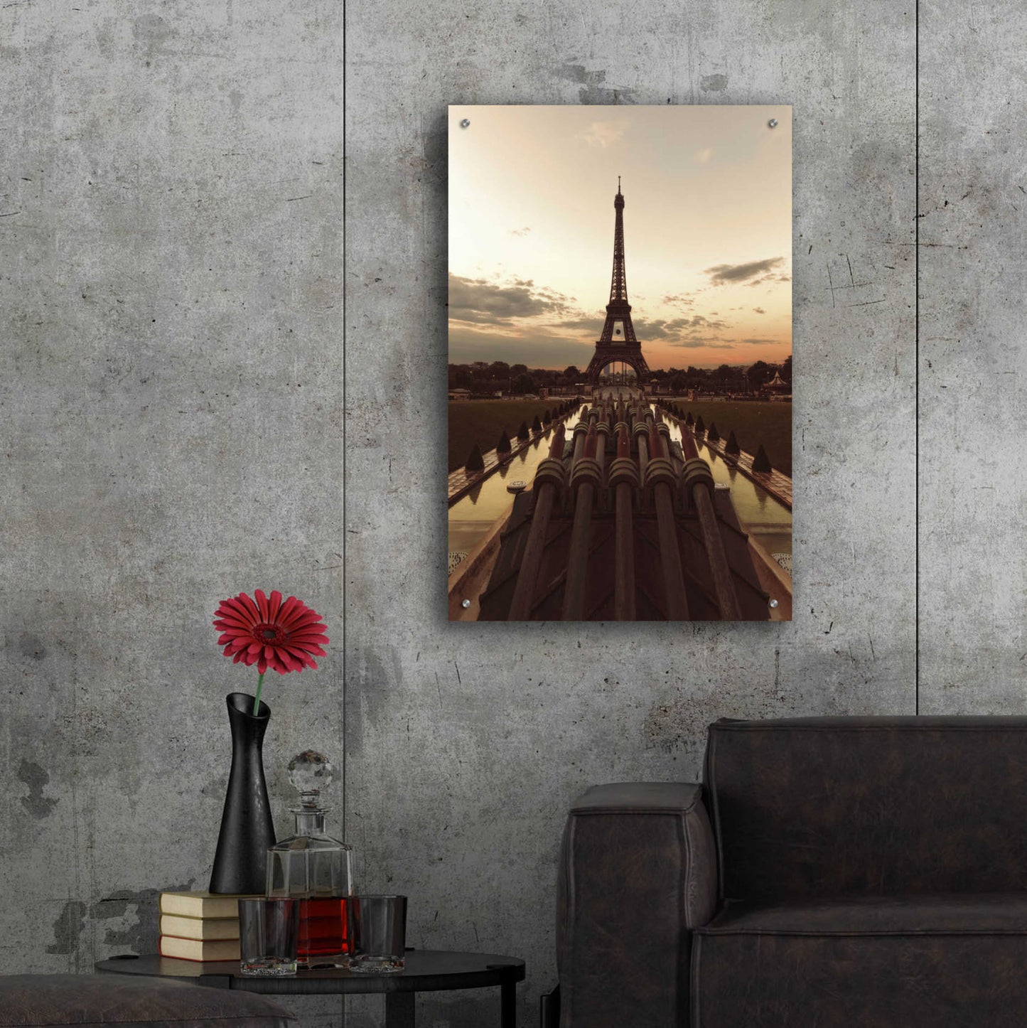 Epic Art 'Fire Eiffel tOWER' by Sebastien Lory, Acrylic Glass Wall Art,24x36