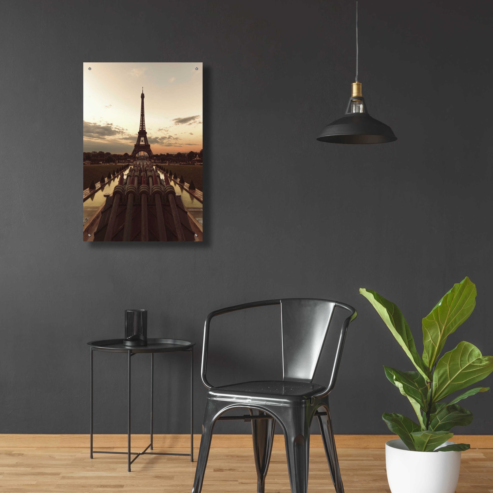 Epic Art 'Fire Eiffel tOWER' by Sebastien Lory, Acrylic Glass Wall Art,24x36