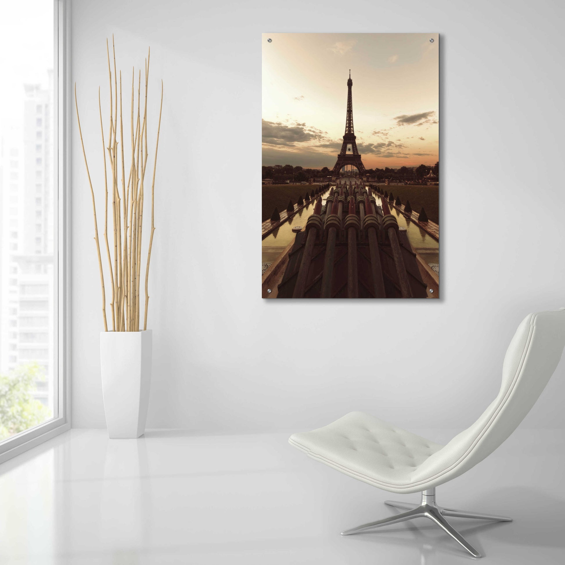 Epic Art 'Fire Eiffel tOWER' by Sebastien Lory, Acrylic Glass Wall Art,24x36