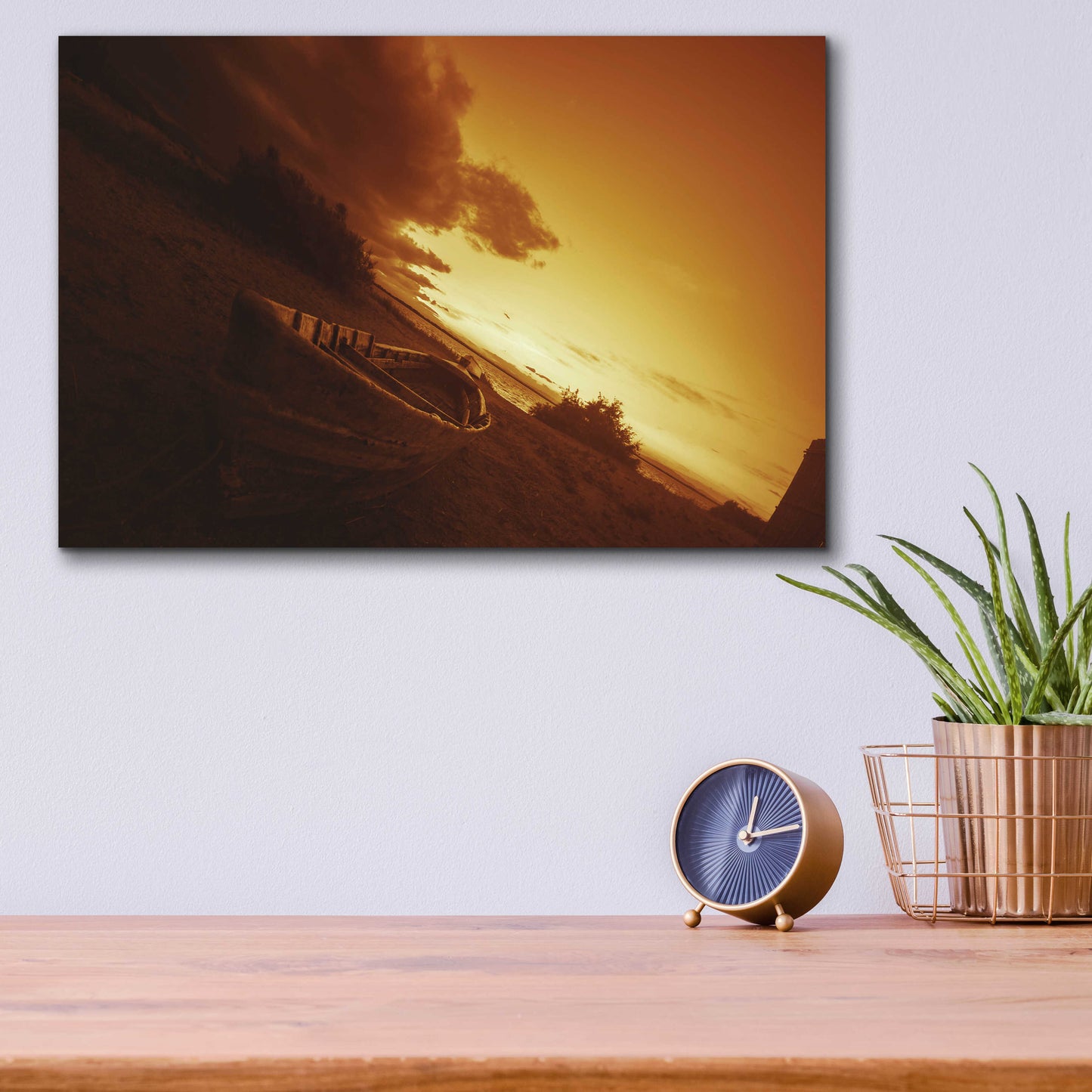 Epic Art 'Golden Sunset' by Sebastien Lory, Acrylic Glass Wall Art,16x12