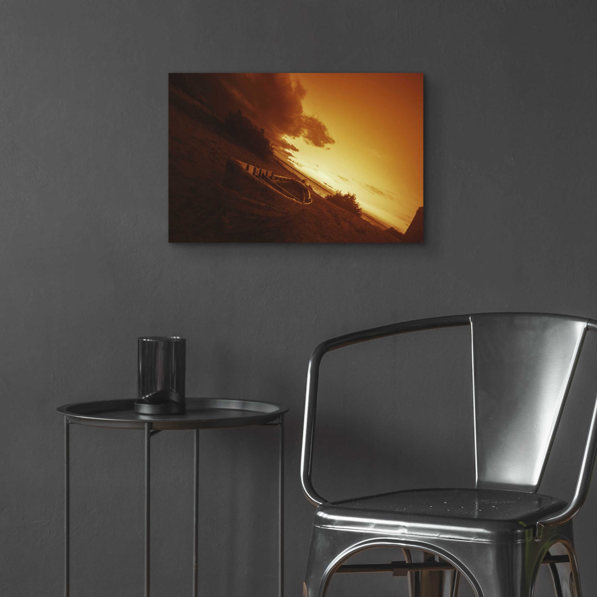 Epic Art 'Golden Sunset' by Sebastien Lory, Acrylic Glass Wall Art,24x16