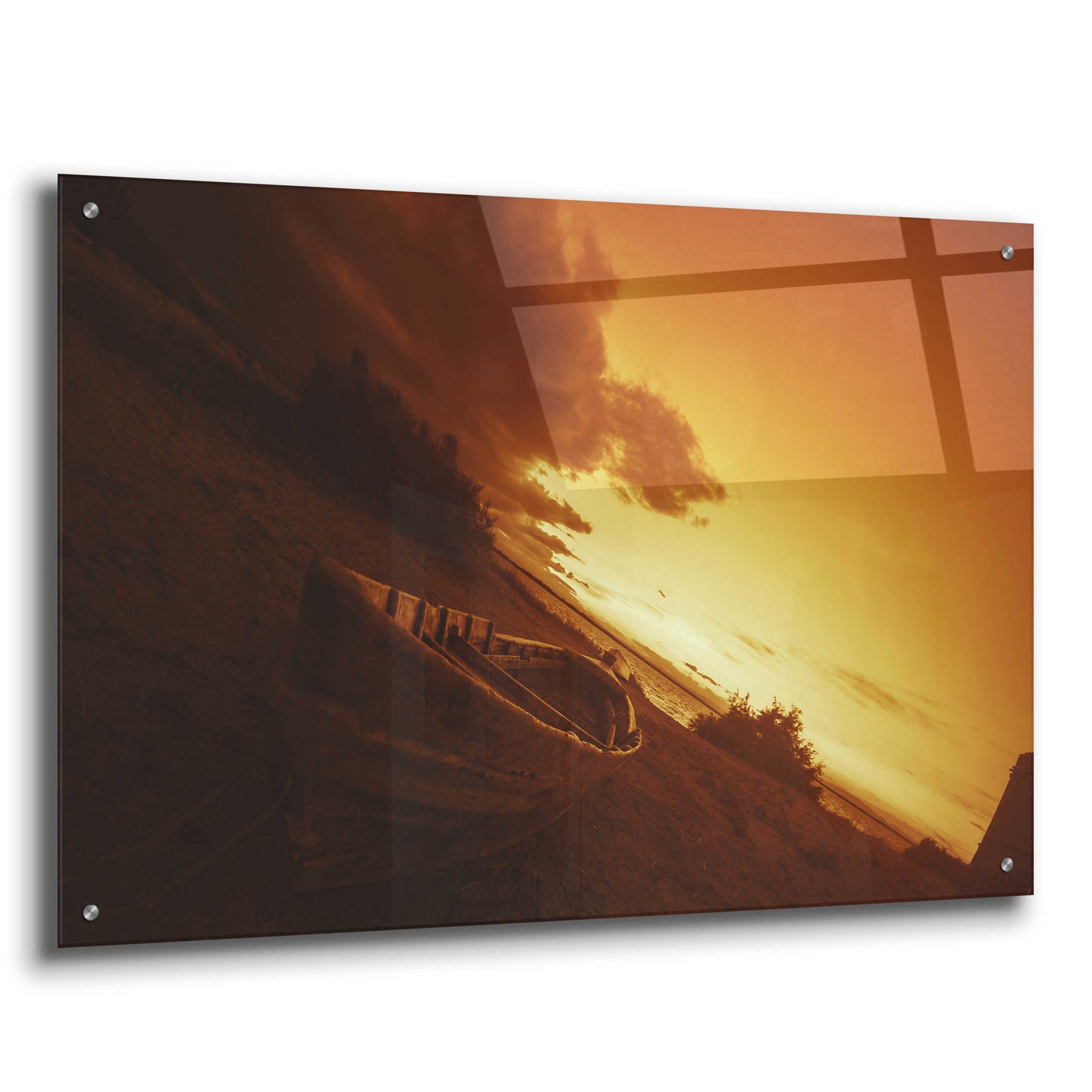 Epic Art 'Golden Sunset' by Sebastien Lory, Acrylic Glass Wall Art,36x24