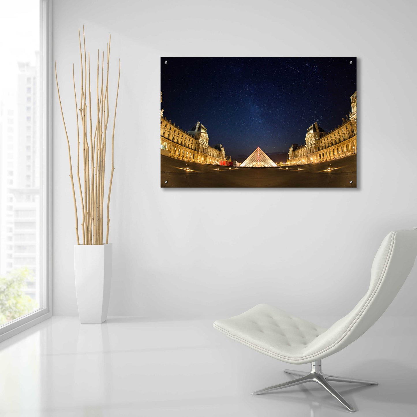 Epic Art 'Lourve Museum Nights' by Sebastien Lory, Acrylic Glass Wall Art,36x24