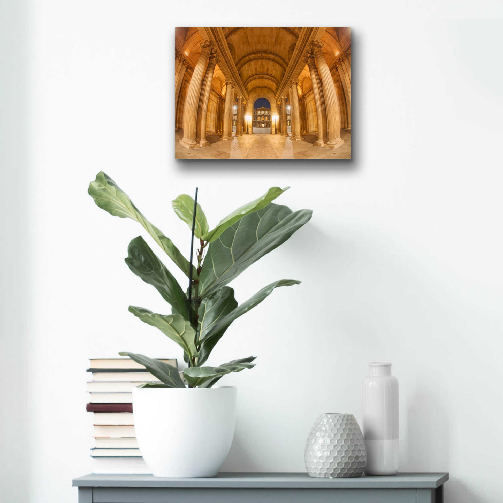 Epic Art 'Golden Columns' by Sebastien Lory, Acrylic Glass Wall Art,16x12