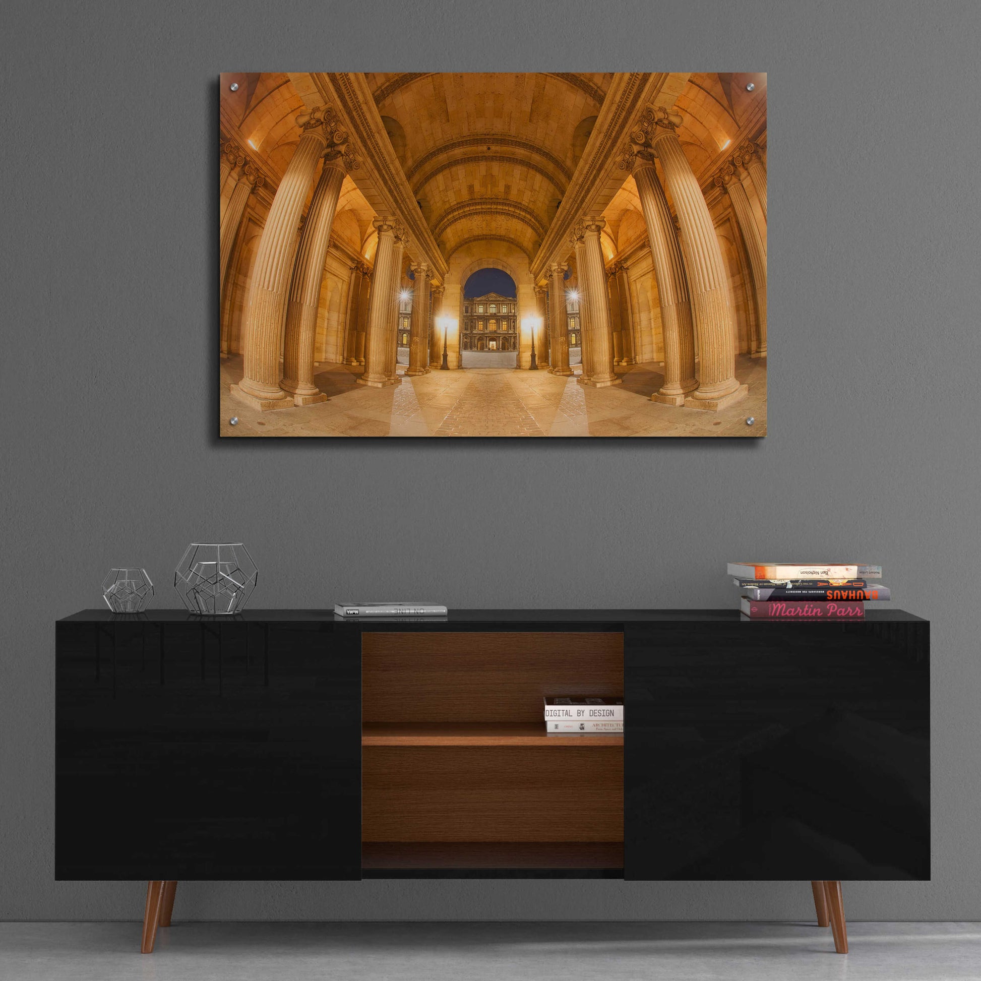 Epic Art 'Golden Columns' by Sebastien Lory, Acrylic Glass Wall Art,36x24