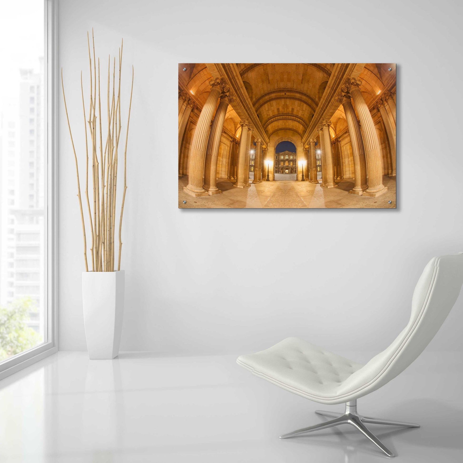 Epic Art 'Golden Columns' by Sebastien Lory, Acrylic Glass Wall Art,36x24