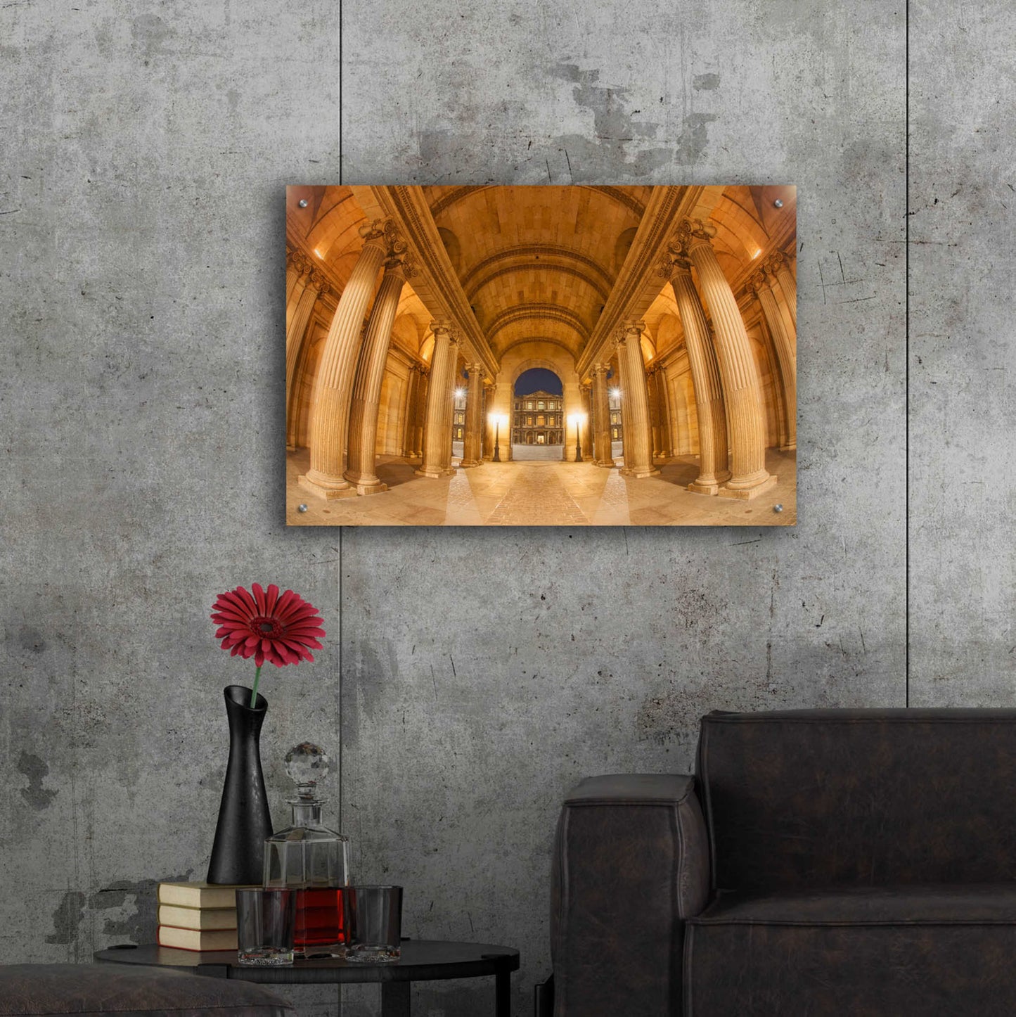 Epic Art 'Golden Columns' by Sebastien Lory, Acrylic Glass Wall Art,36x24