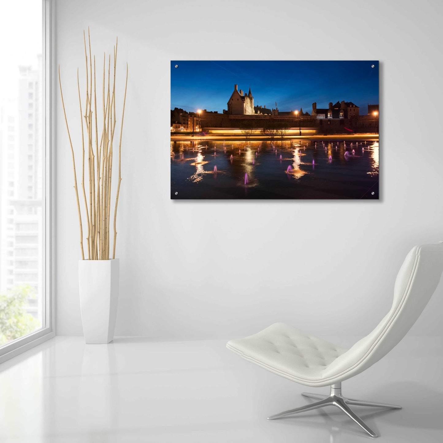 Epic Art 'Castle Reflections' by Sebastien Lory, Acrylic Glass Wall Art,36x24