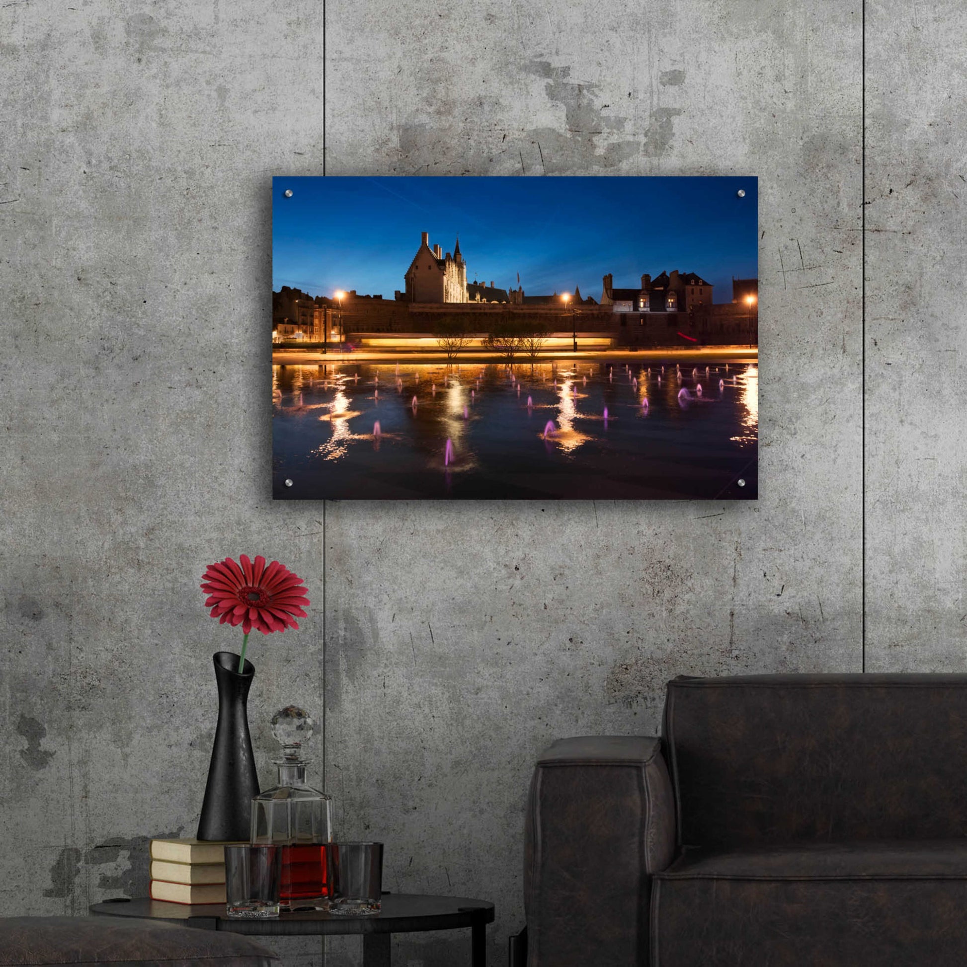 Epic Art 'Castle Reflections' by Sebastien Lory, Acrylic Glass Wall Art,36x24