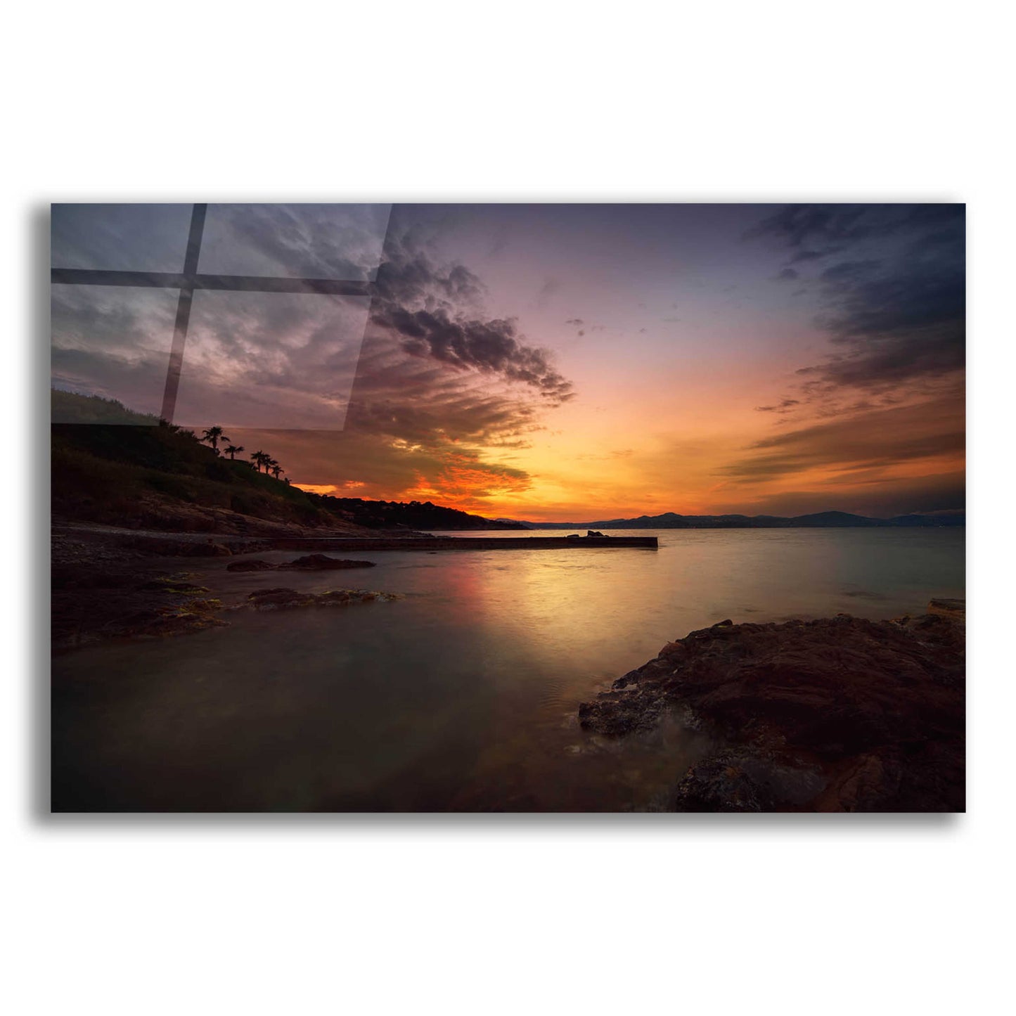 Epic Art 'Fiery Sunset' by Sebastien Lory, Acrylic Glass Wall Art,24x16