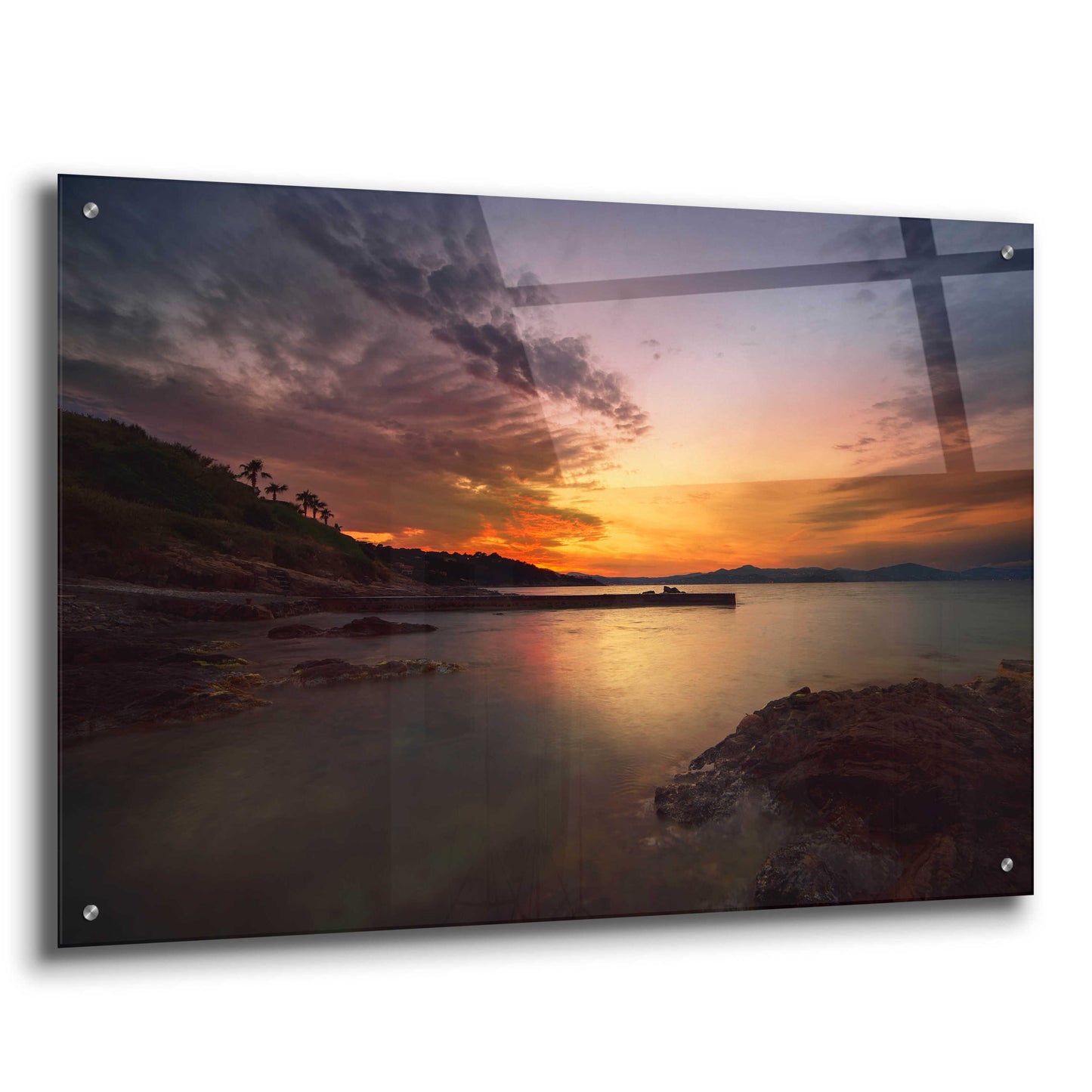 Epic Art 'Fiery Sunset' by Sebastien Lory, Acrylic Glass Wall Art,36x24