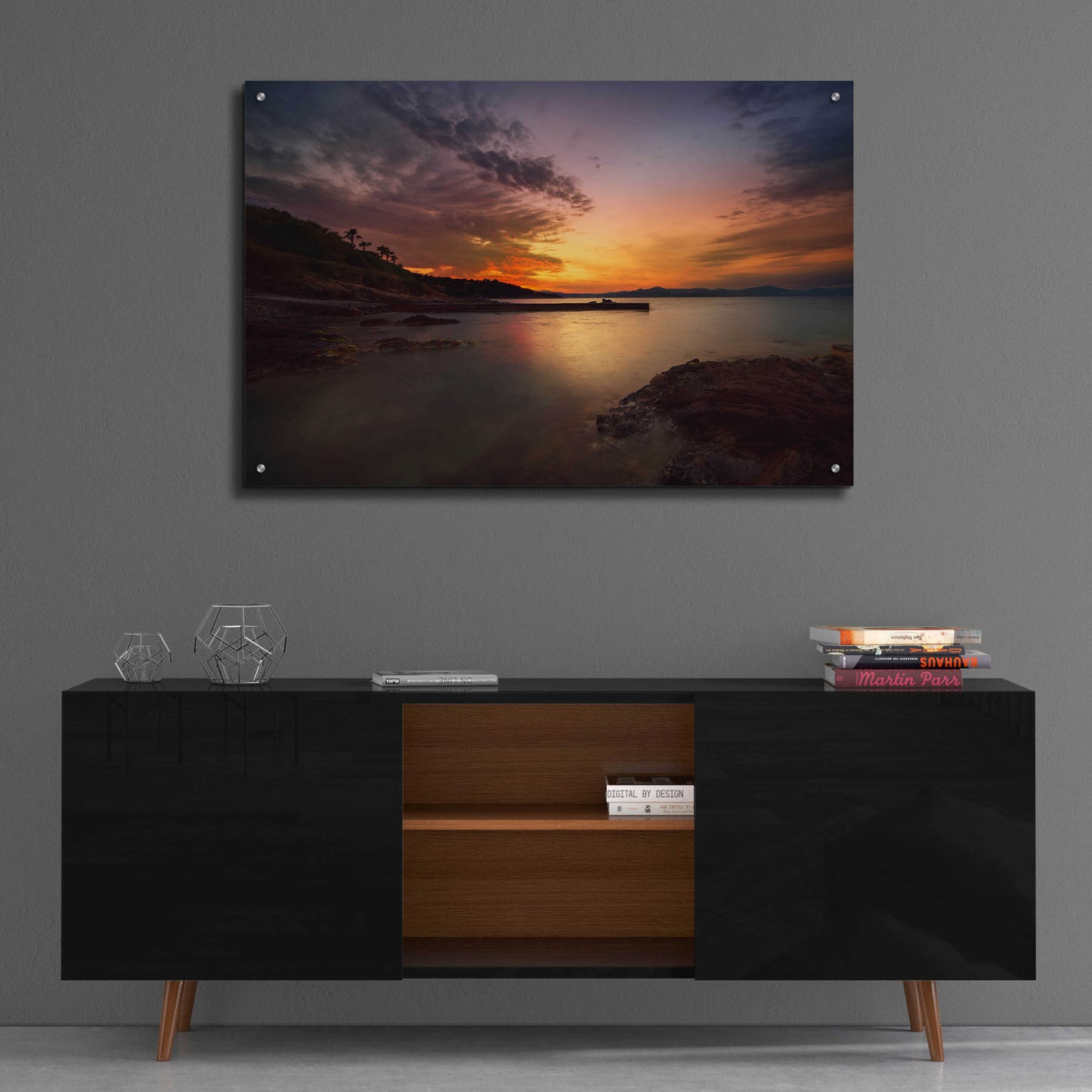 Epic Art 'Fiery Sunset' by Sebastien Lory, Acrylic Glass Wall Art,36x24